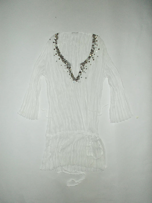 Mesh sequin mini dress
