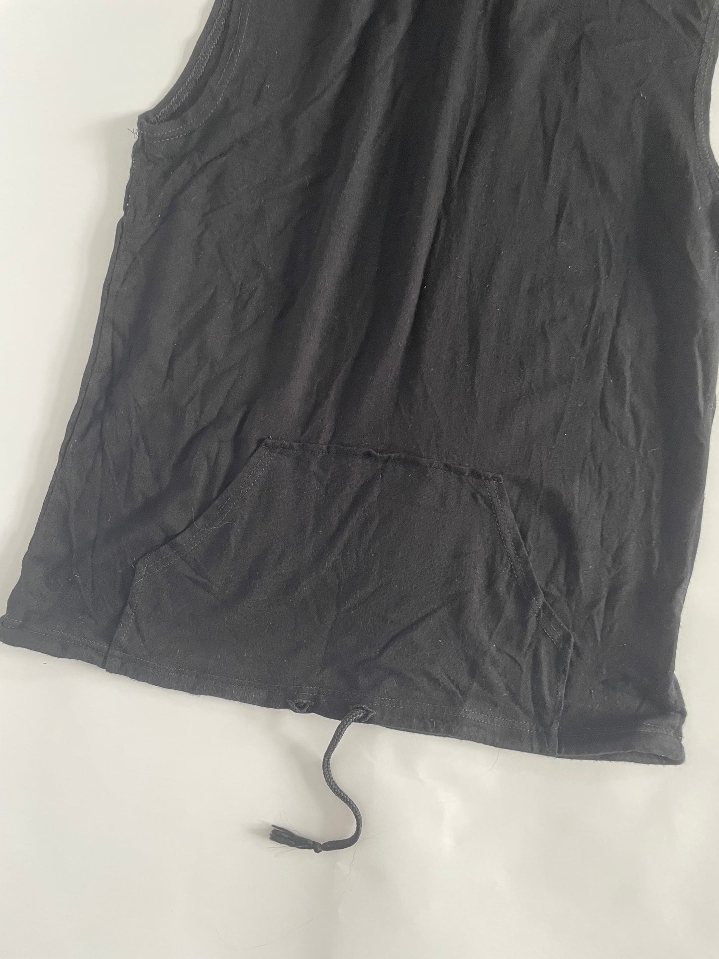 Black hooded tank top