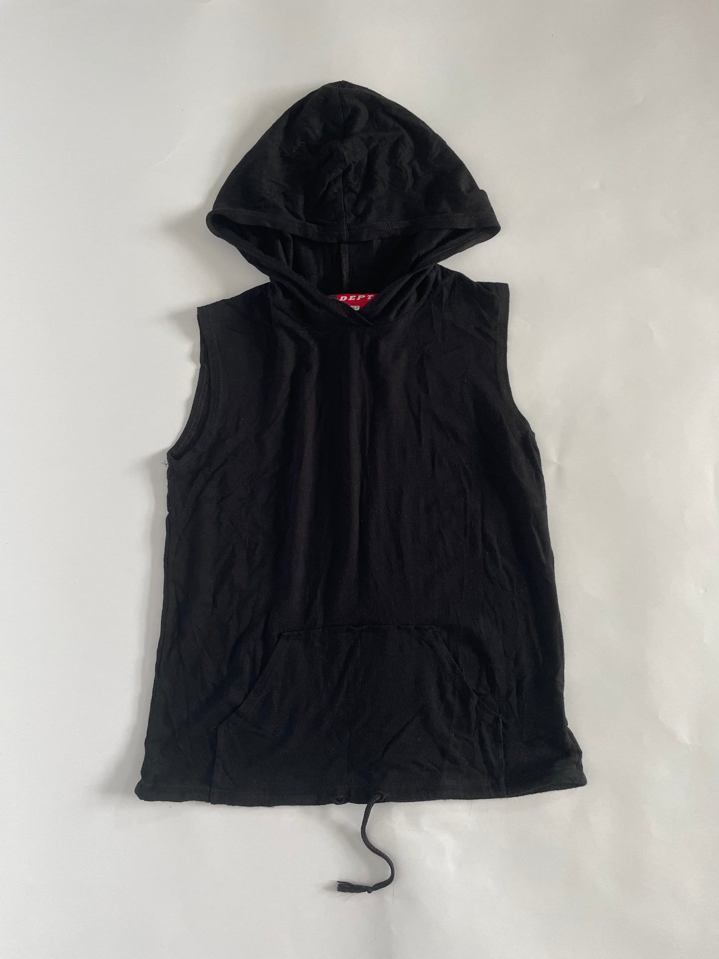 Black hooded tank top