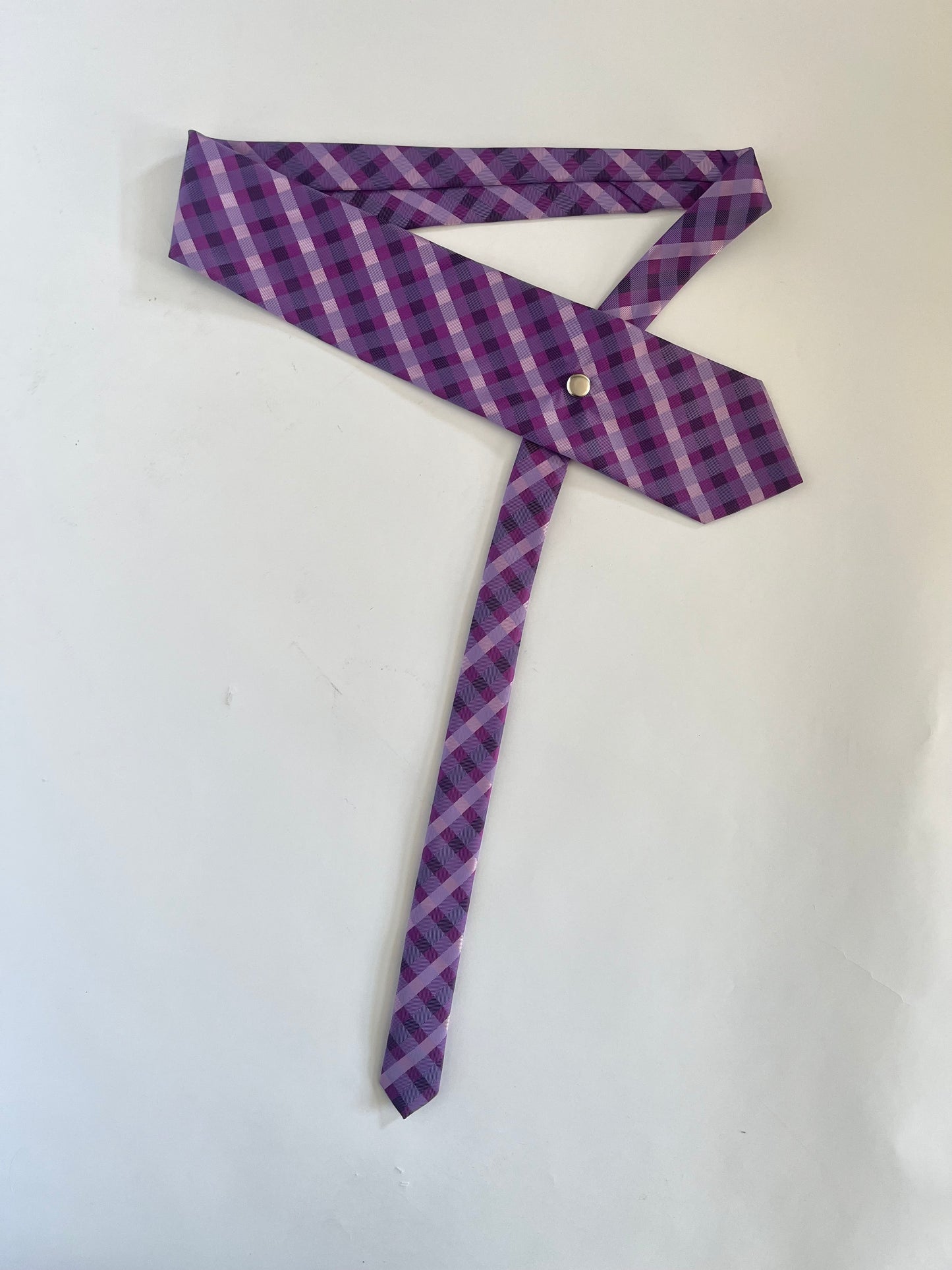 32 inch tie belt: purple check