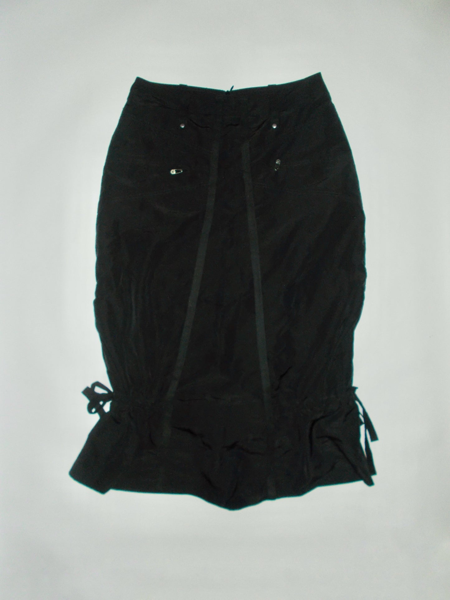 Black 90’s cargo rouched maxi skirt