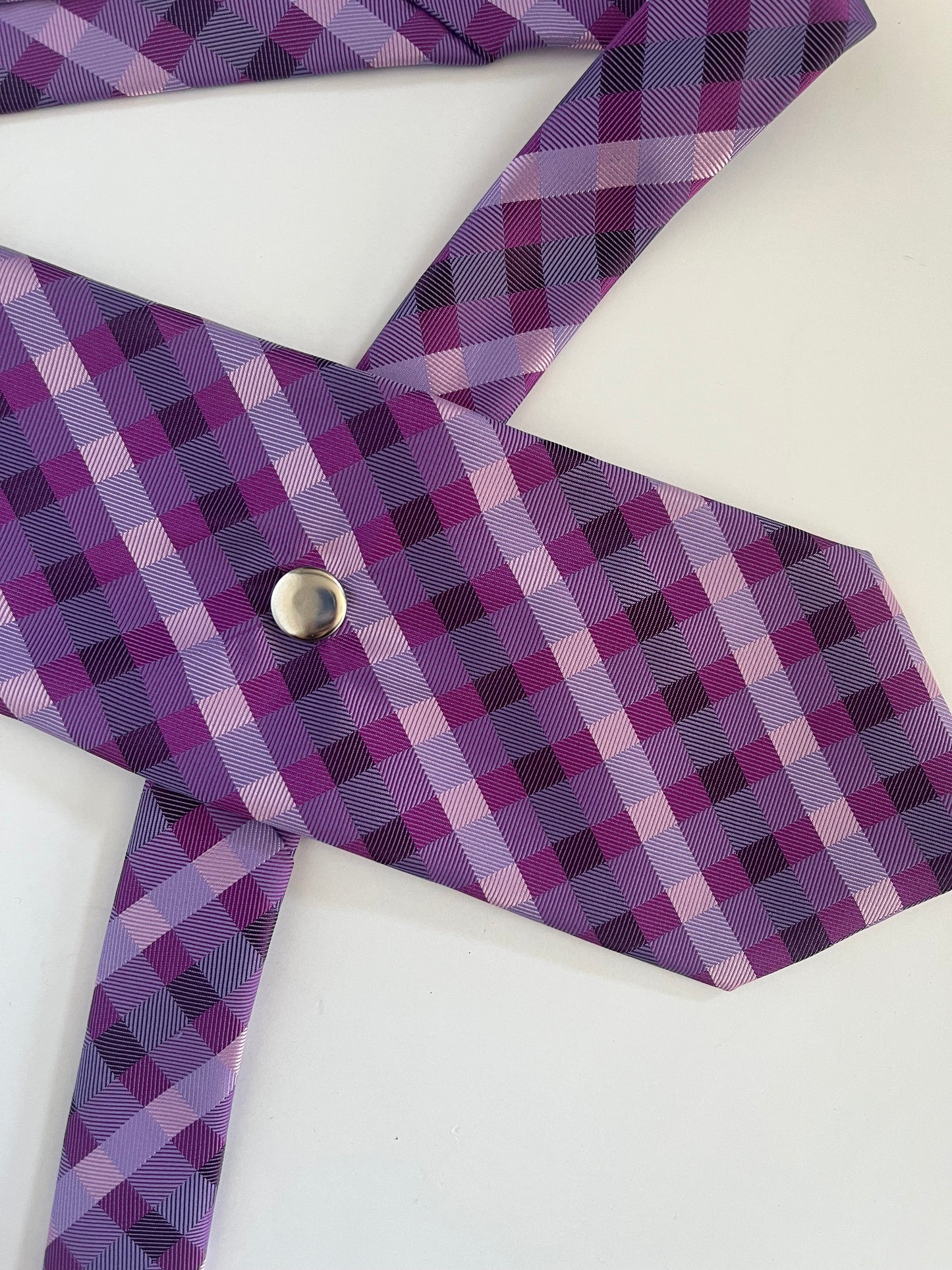 32 inch tie belt: purple check