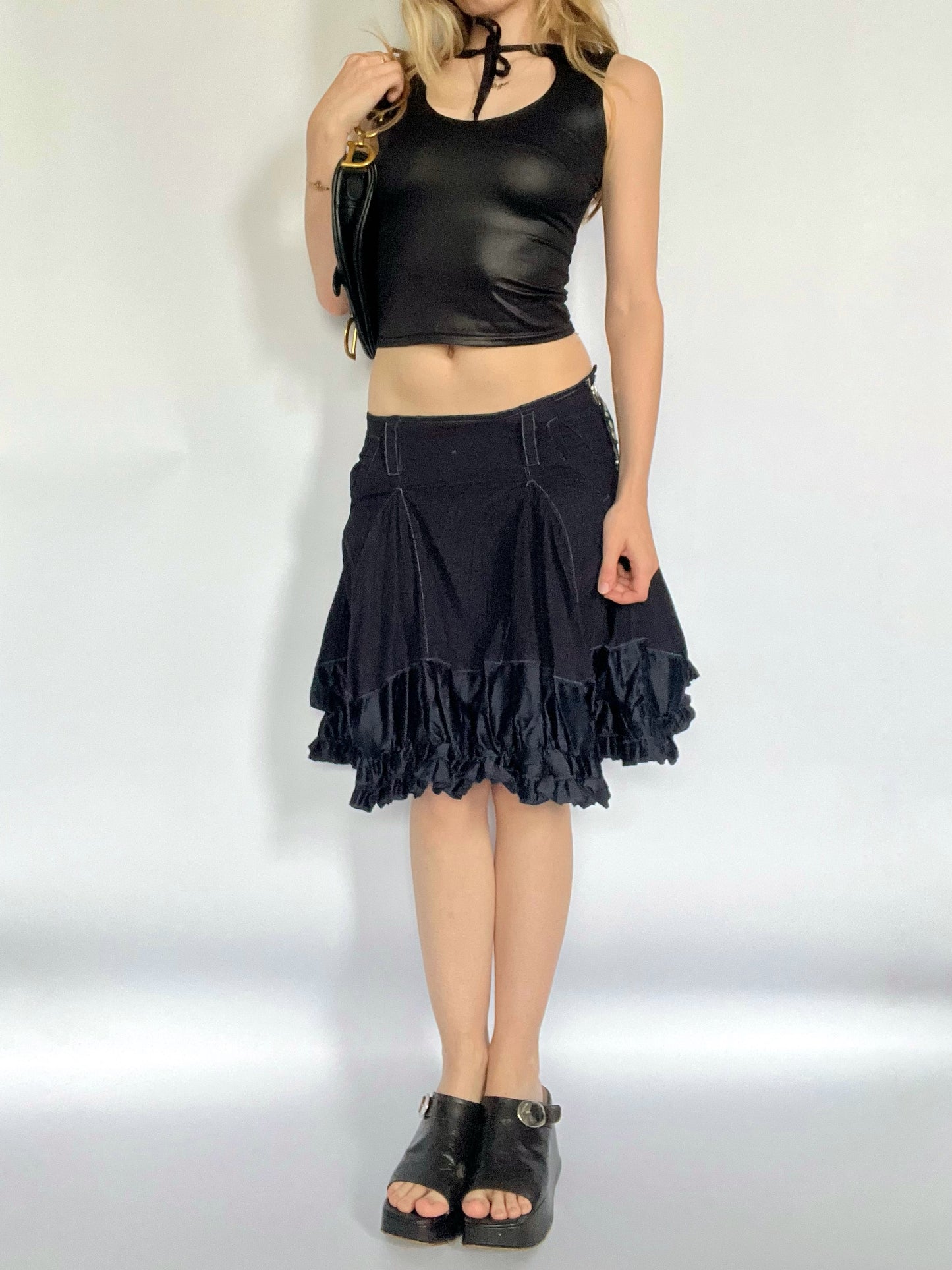 Marithé + François Girbaud bubble knee length skirt
