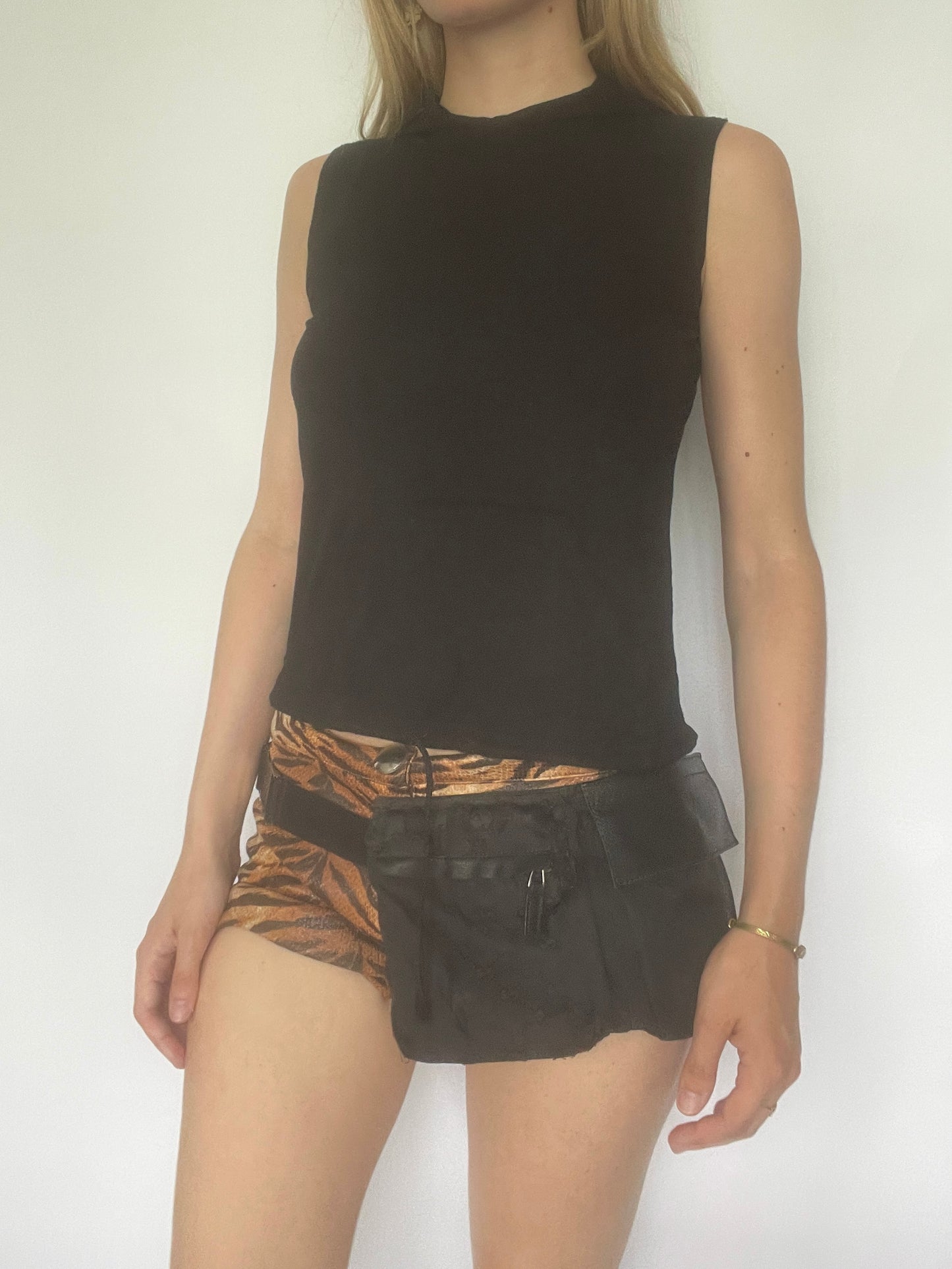 Black hooded tank top