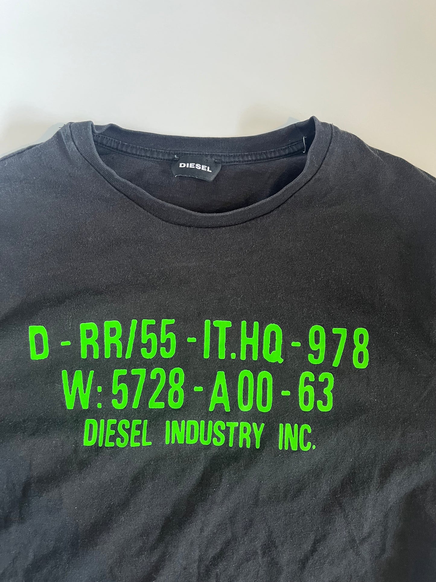 Diesel black long sleeve slogan top
