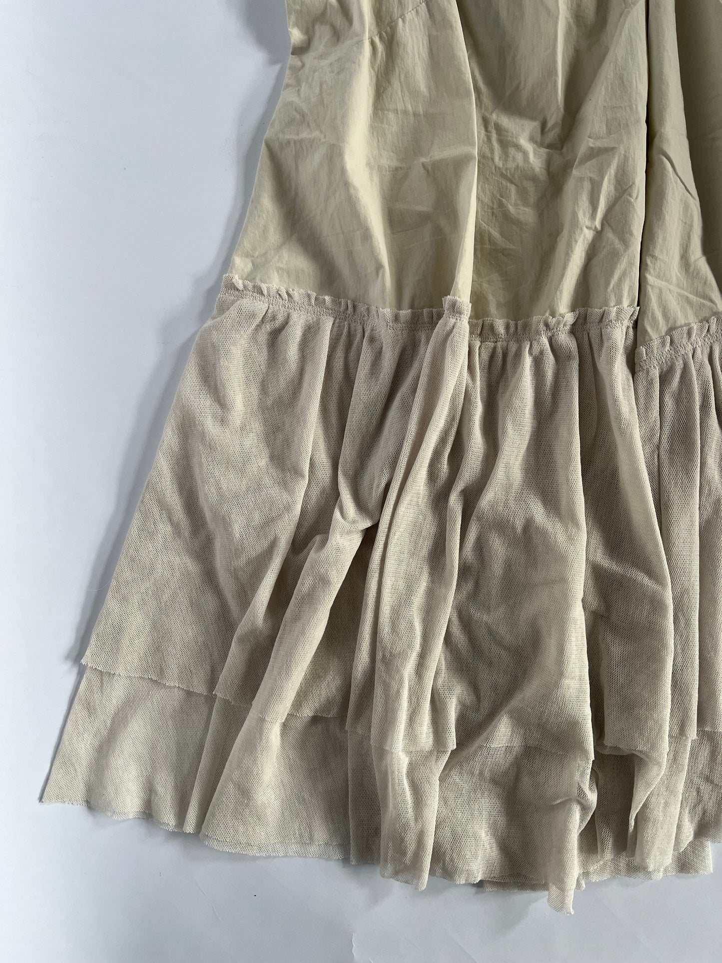 Cream cargo tulle midi dress