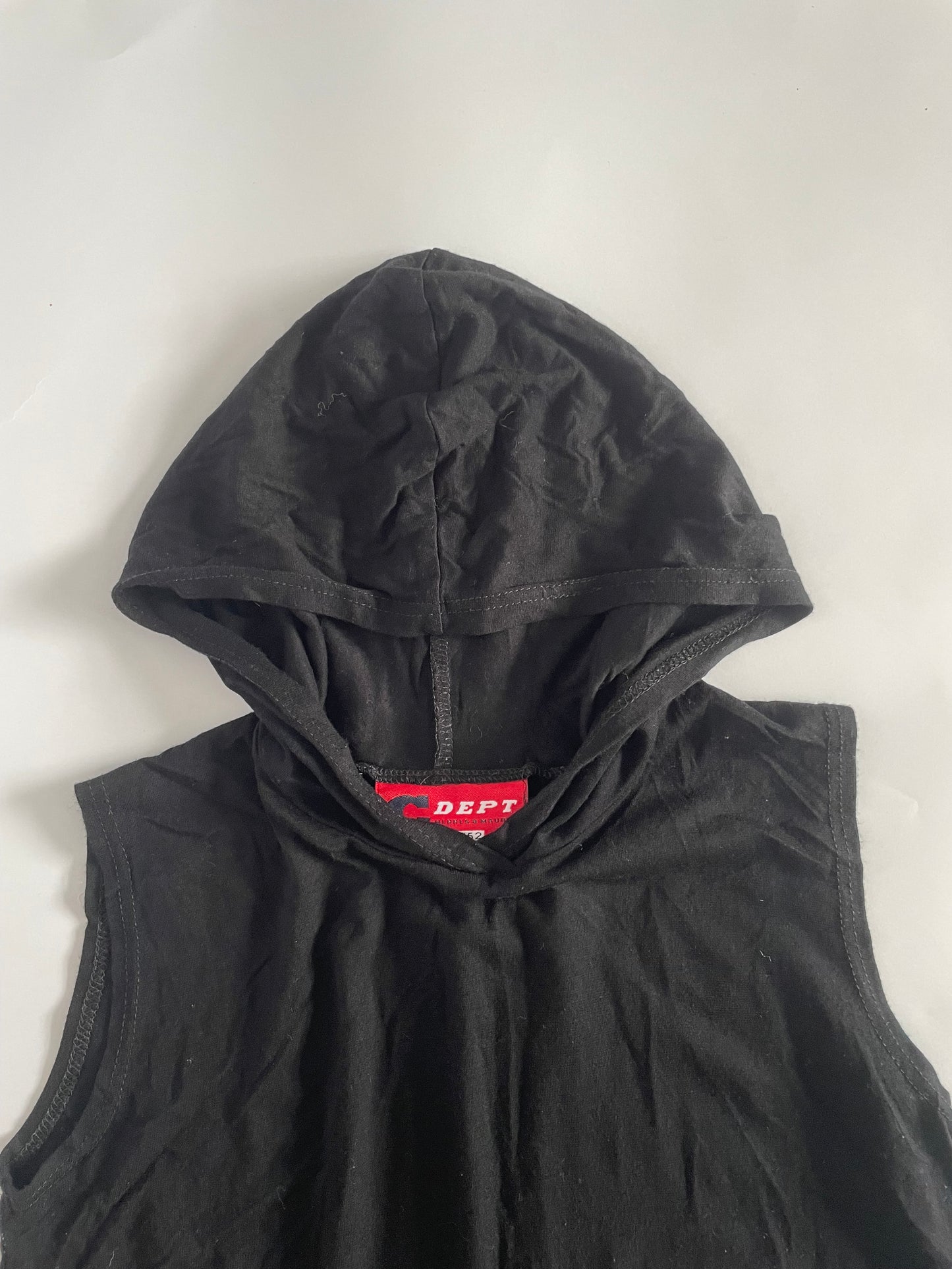 Black hooded tank top