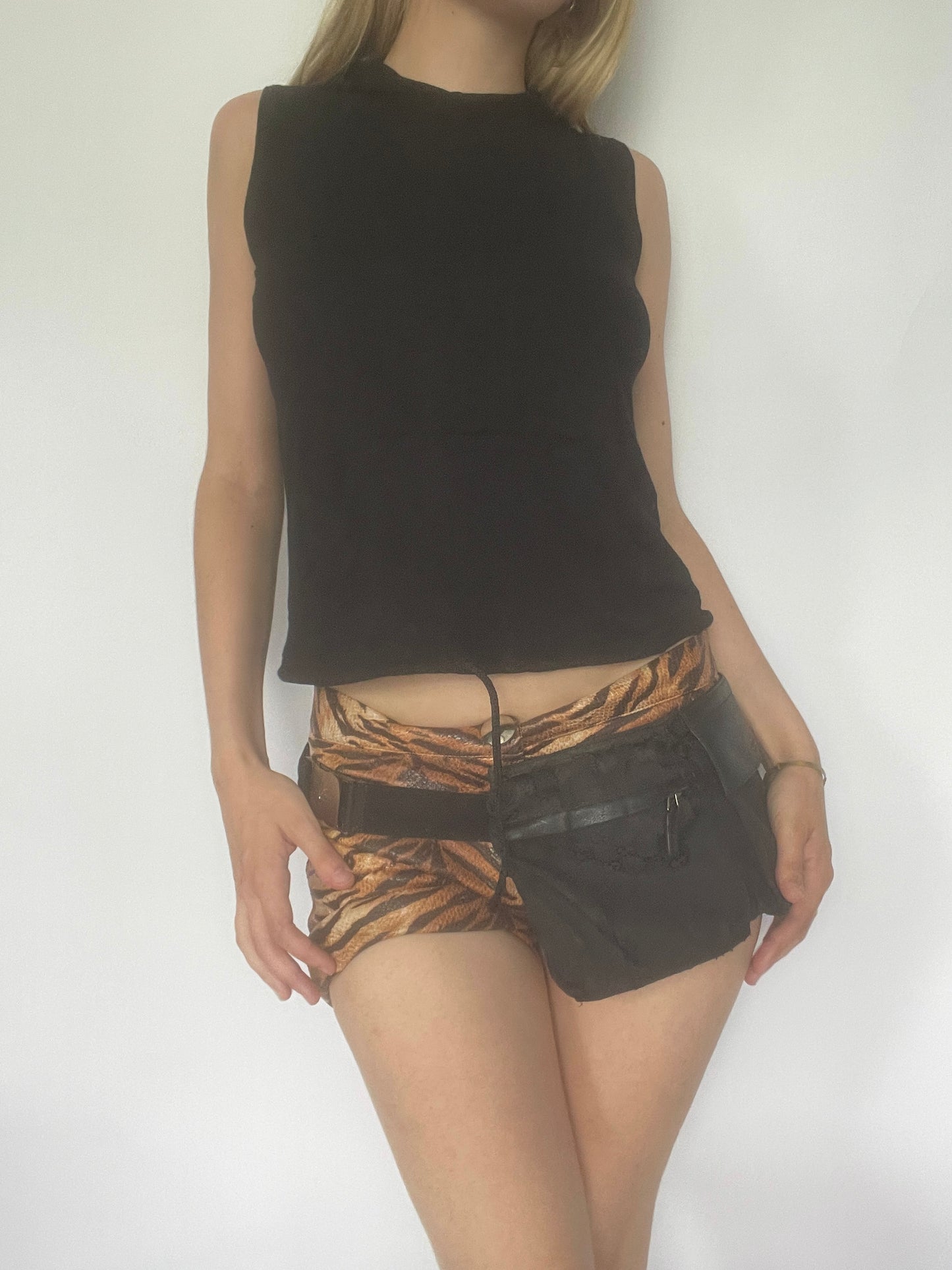 Black hooded tank top