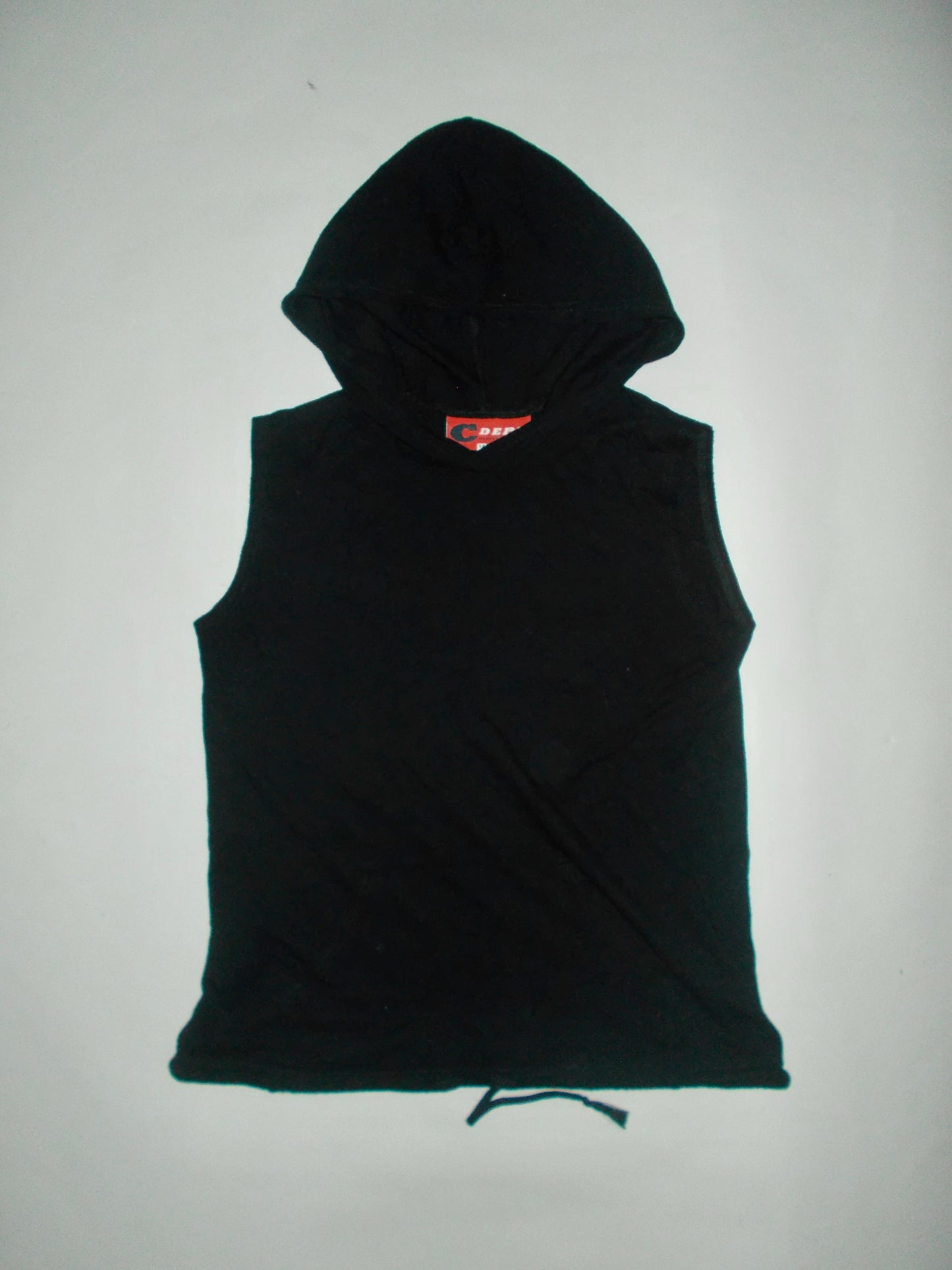 Black hooded tank top