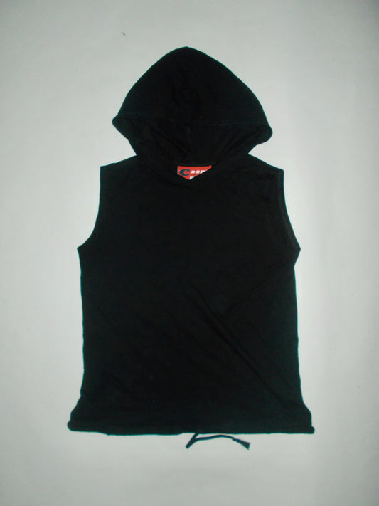 Black hooded tank top