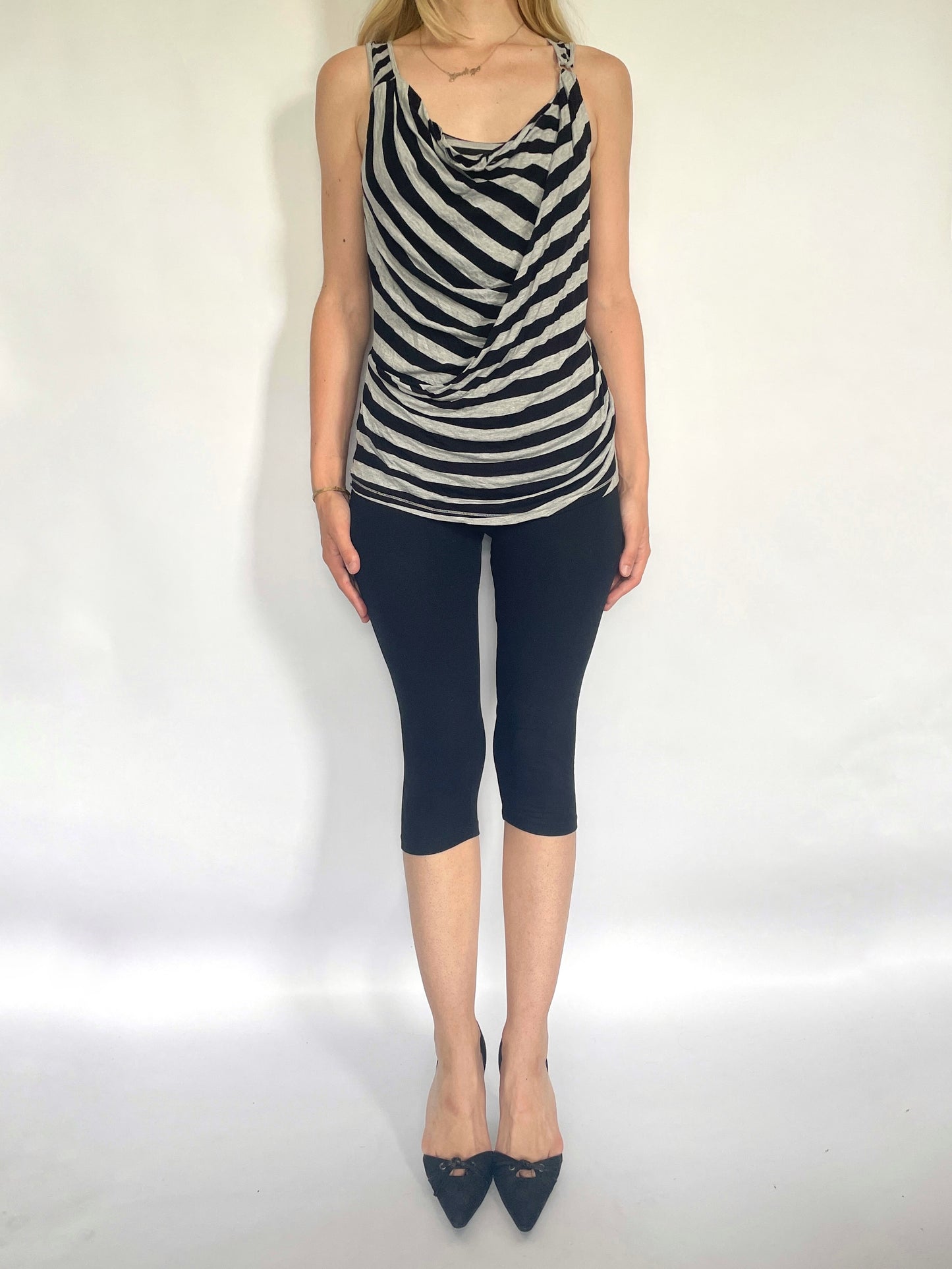 Karen Millen striped cowl neck top