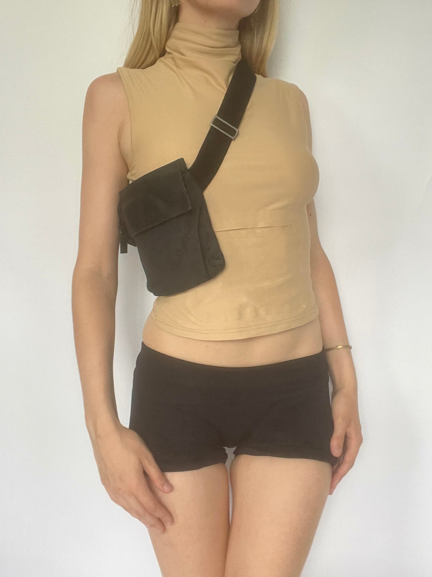 90’s Fendi nude high neck tank top