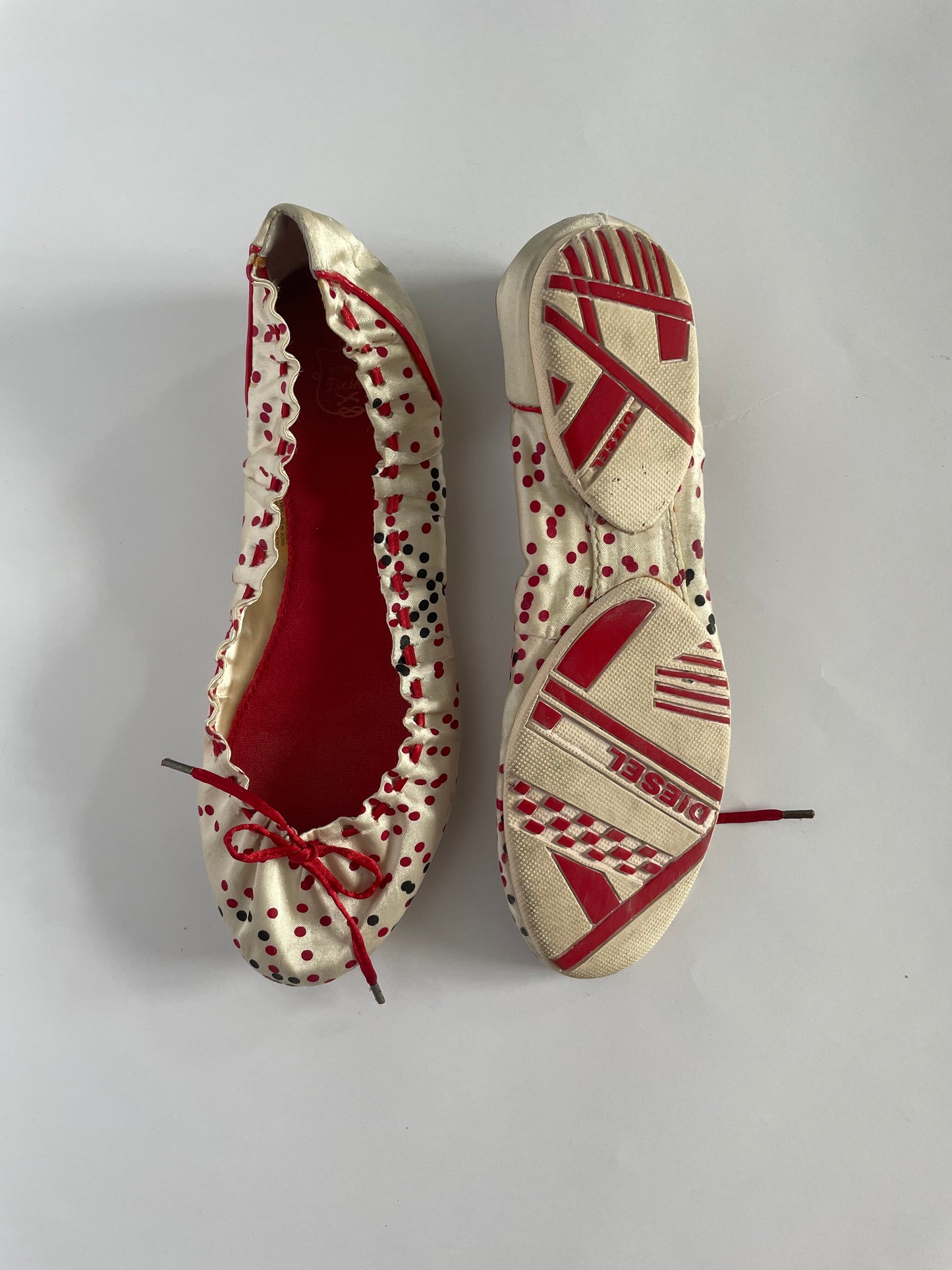 2000’s Diesel satin polka dot ballet flats