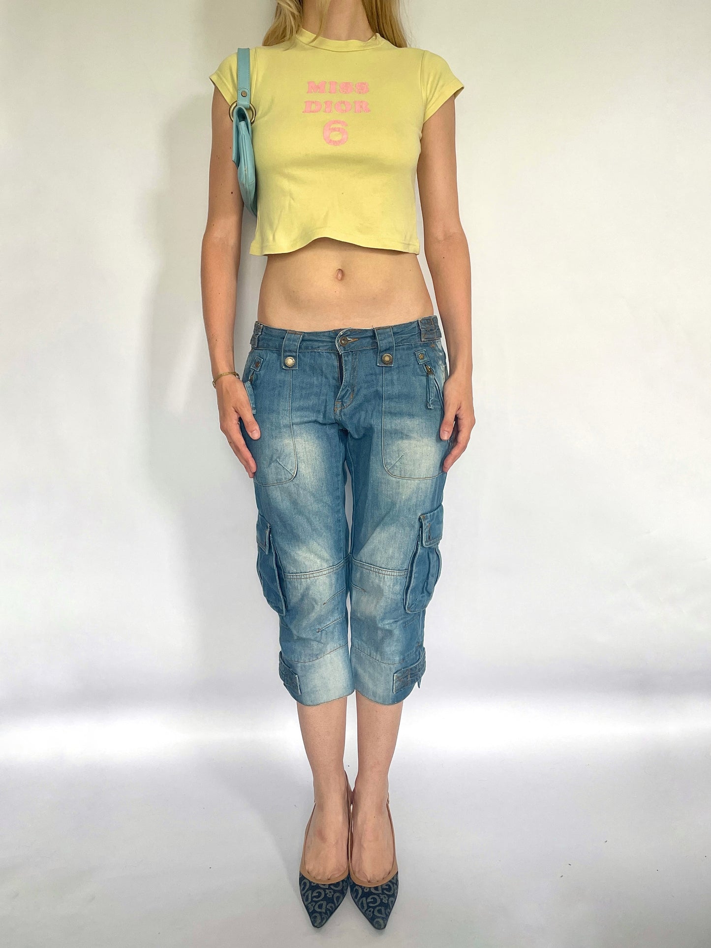 Vintage yellow miss Dior baby tee