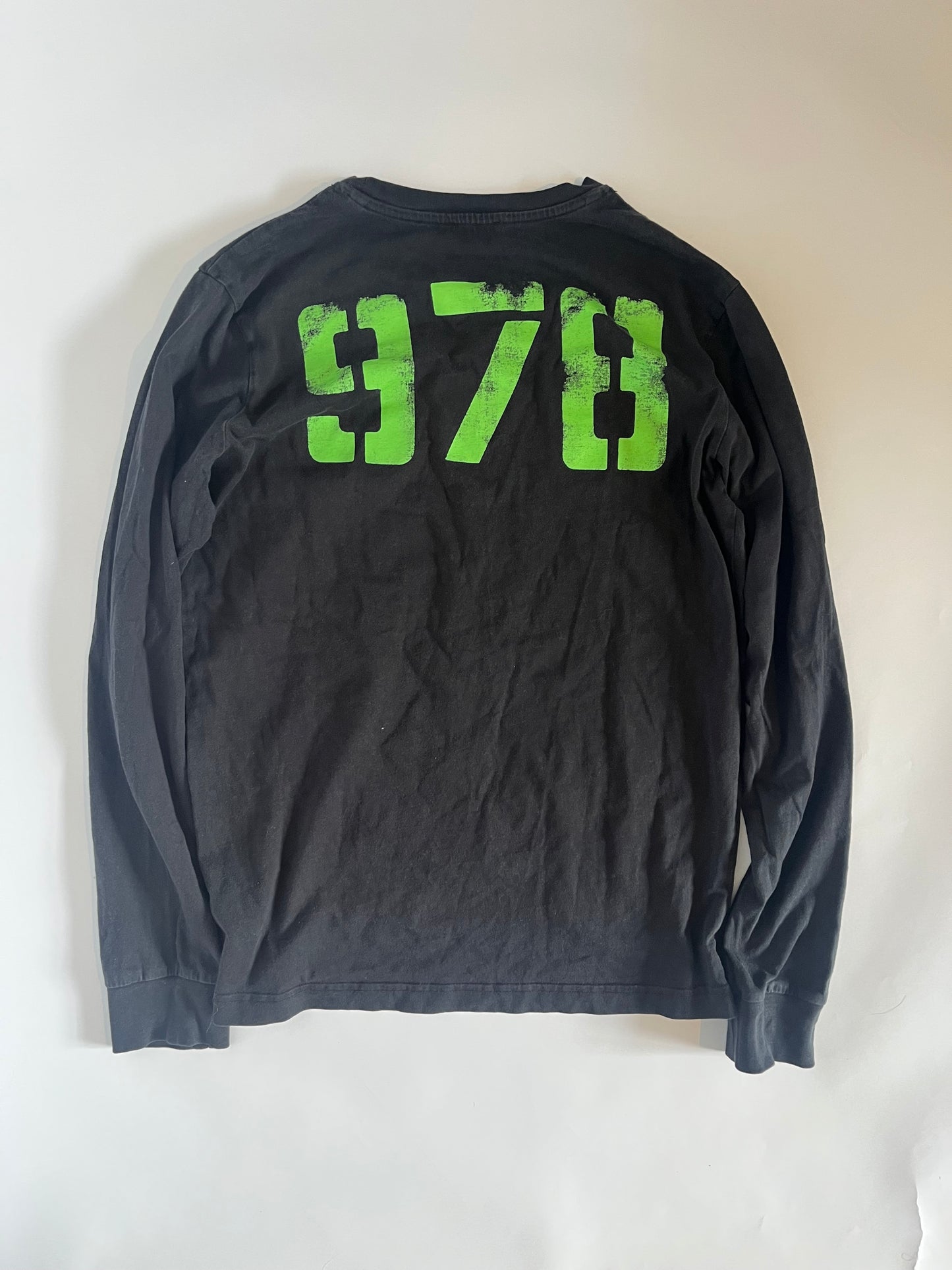Diesel black long sleeve slogan top