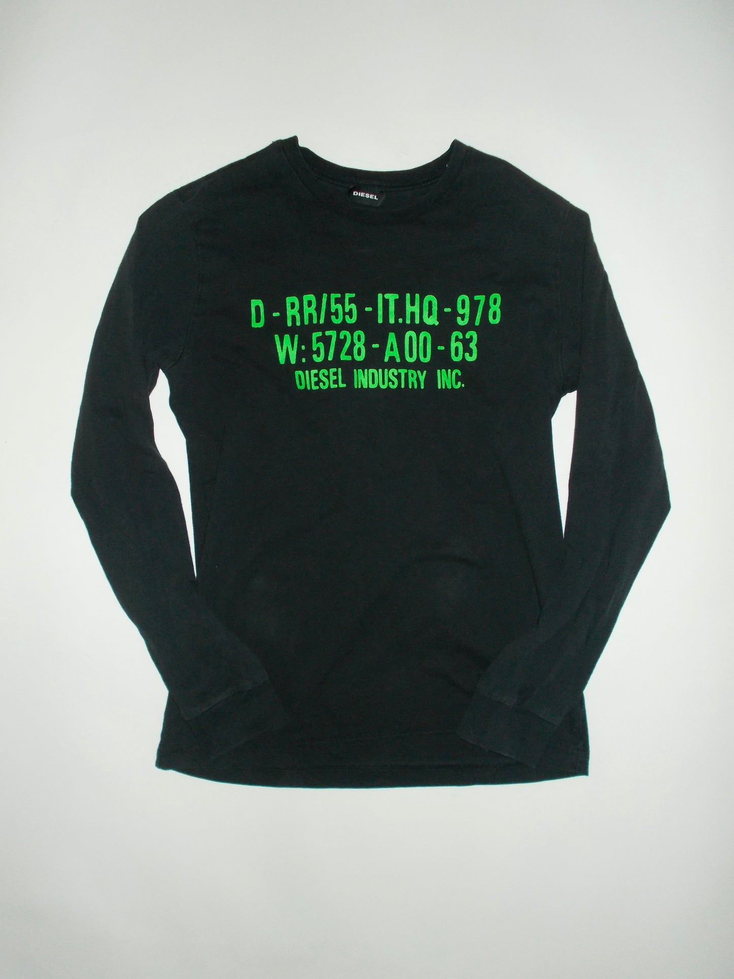 Diesel black long sleeve slogan top
