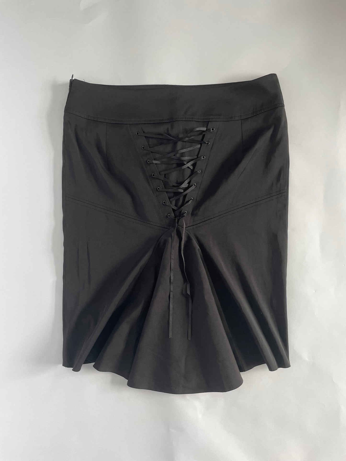 90’s Lace up knee length skirt