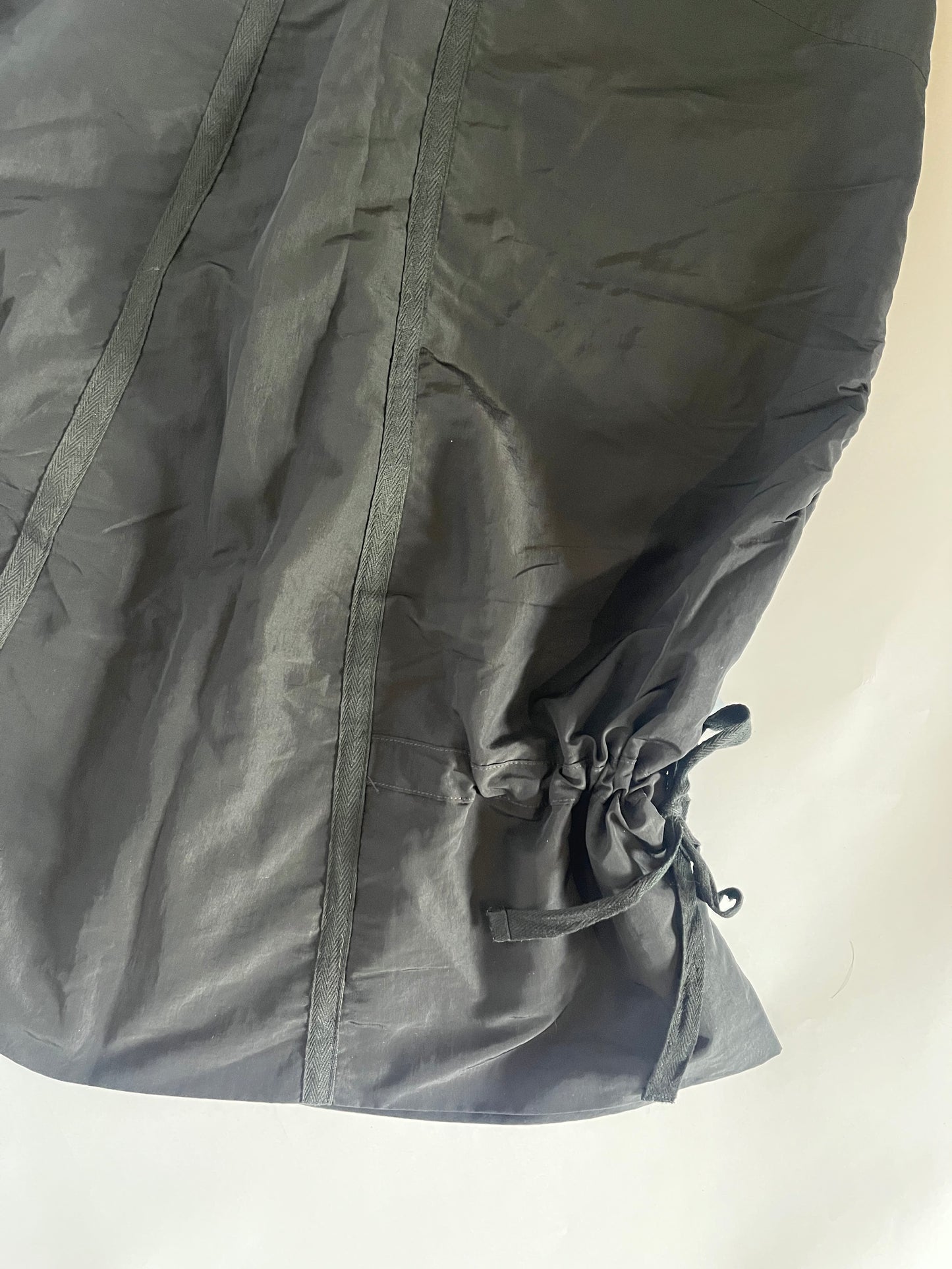 Black 90’s cargo rouched maxi skirt