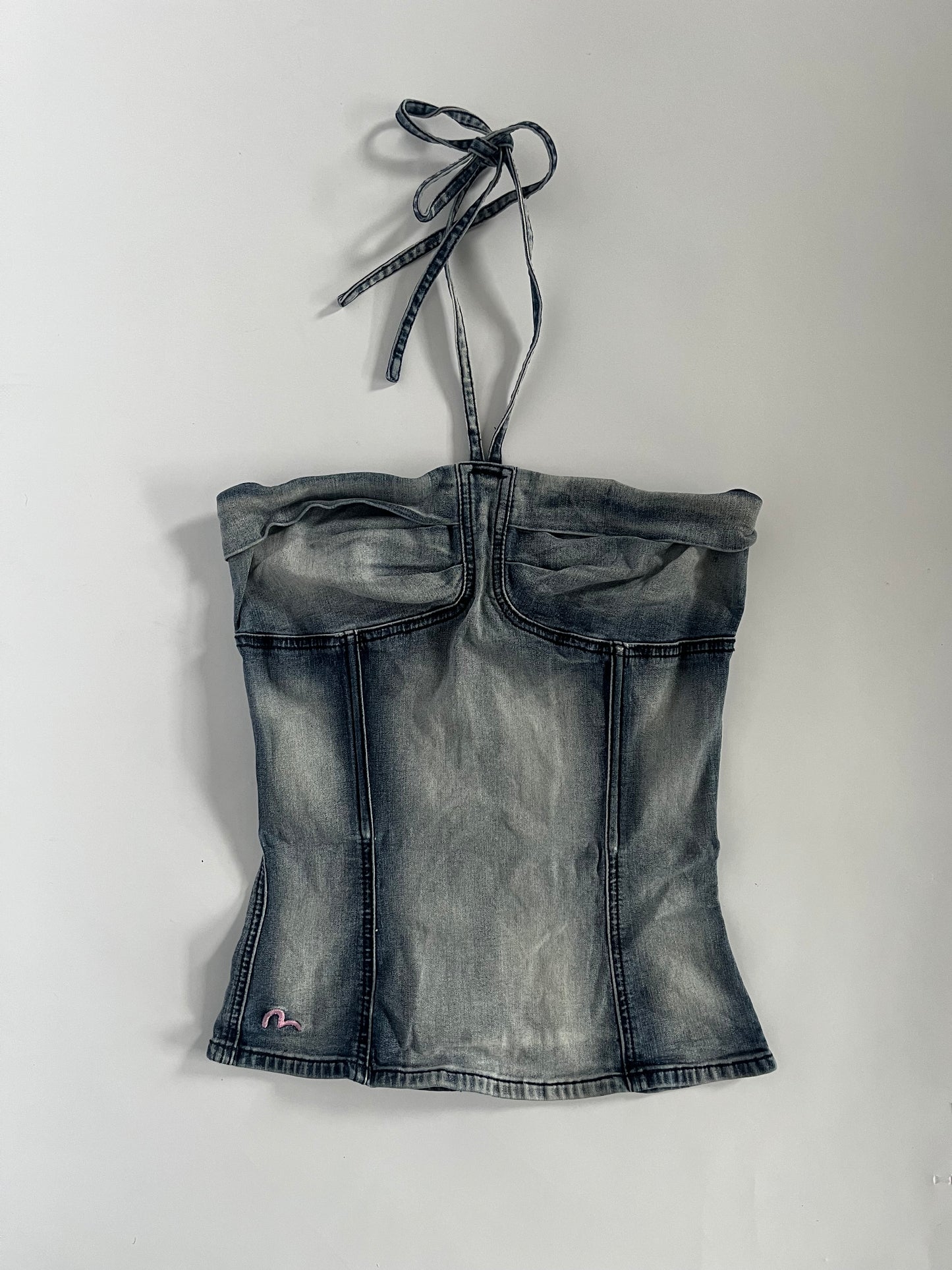 Rare 1990’s evisu denim halter neck