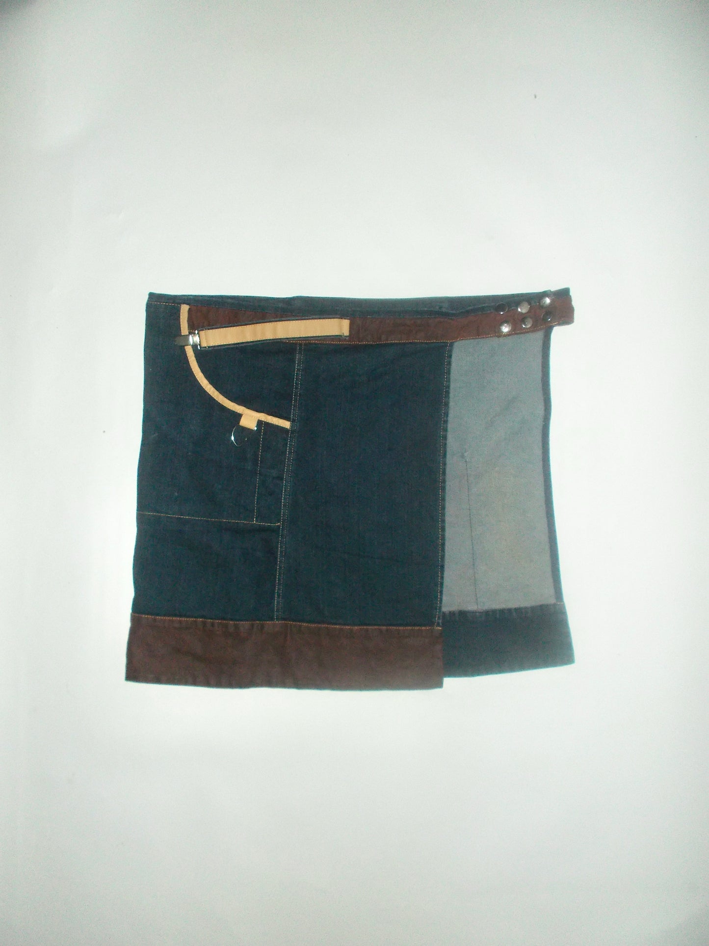 Denim utility belt skirt