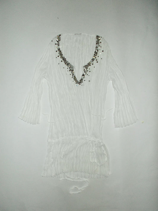 Mesh sequin mini dress