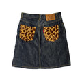 Japanese giraffe knee length denim skirt