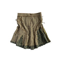 Distressed tweed knee length skirt