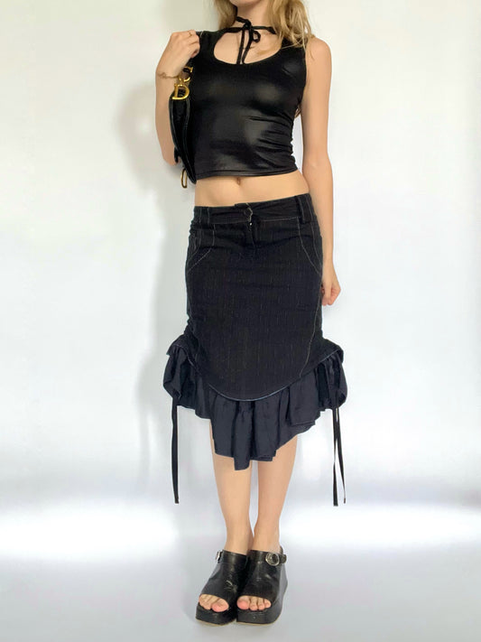 Marithé + François Girbaud rouched knee length skirt