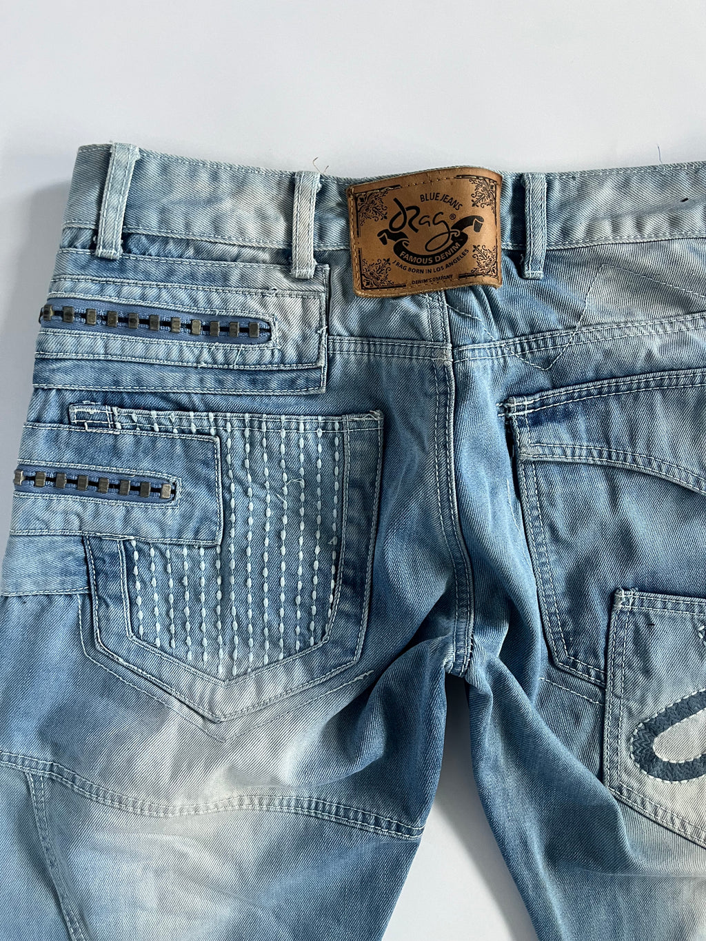 Subversive Japanese zipper detail straight leg jeans