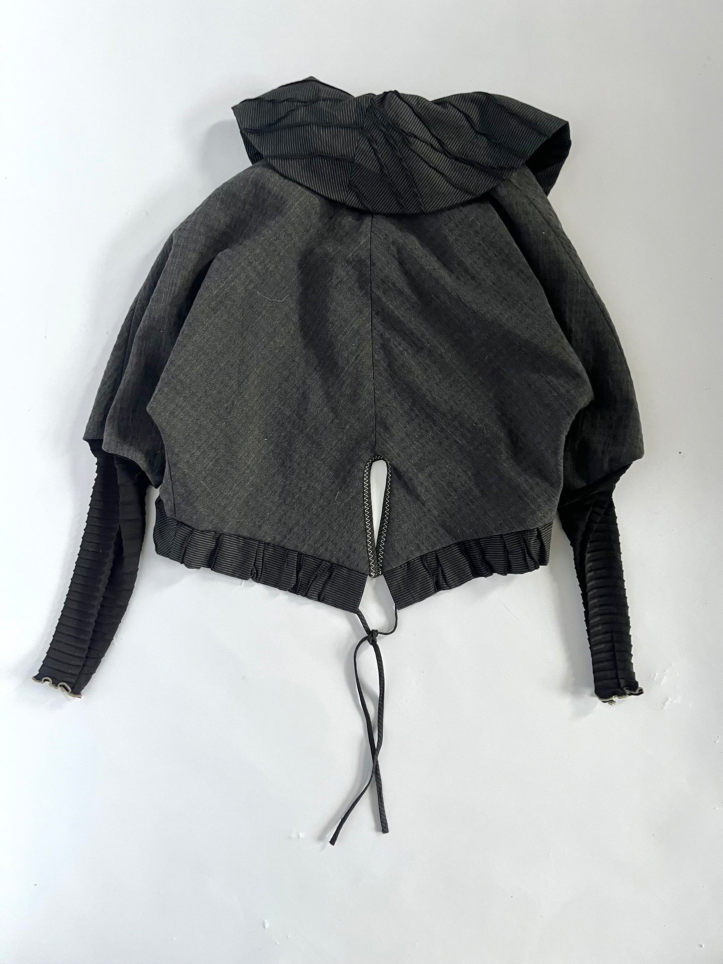Grey cropped subversive asymmetric  jacket