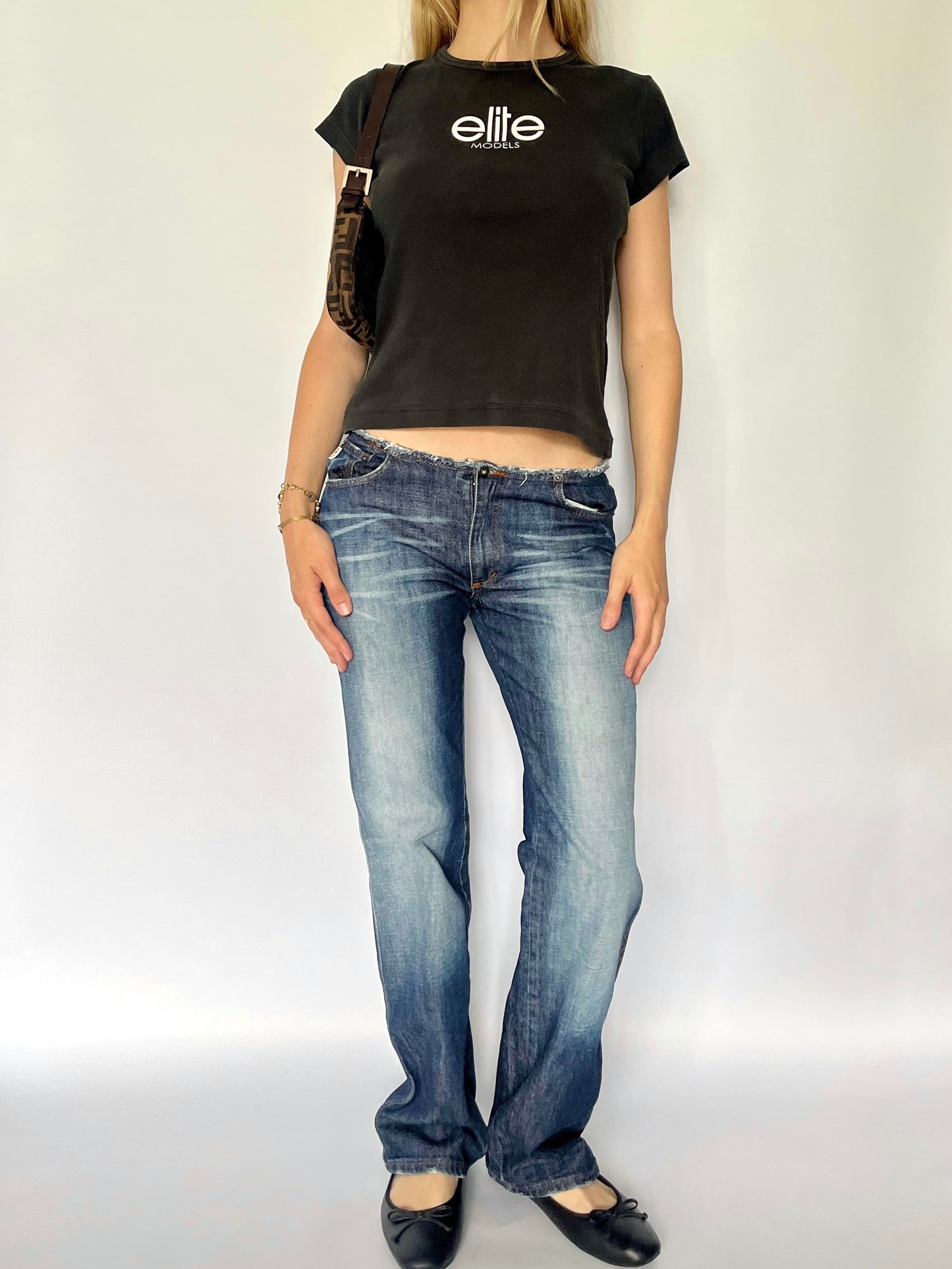 Elite models black baby tee
