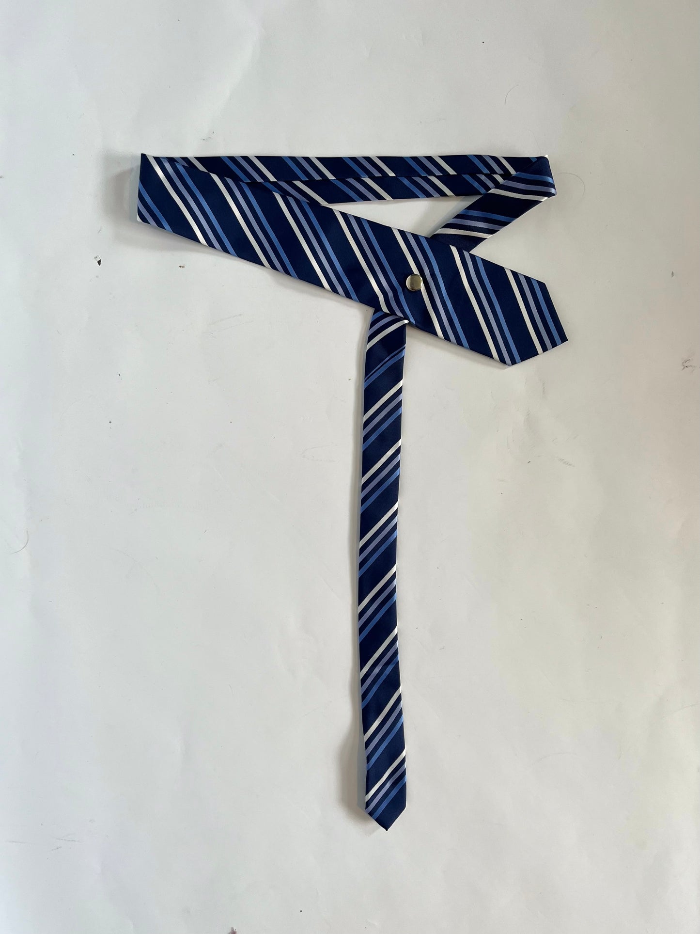 31 inch tie belt: blue stripe