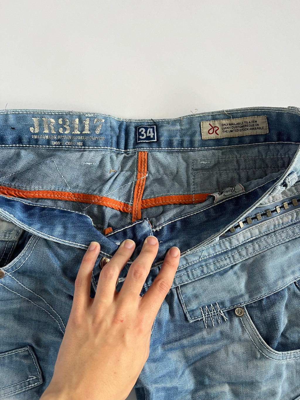 Subversive Japanese zipper detail straight leg jeans