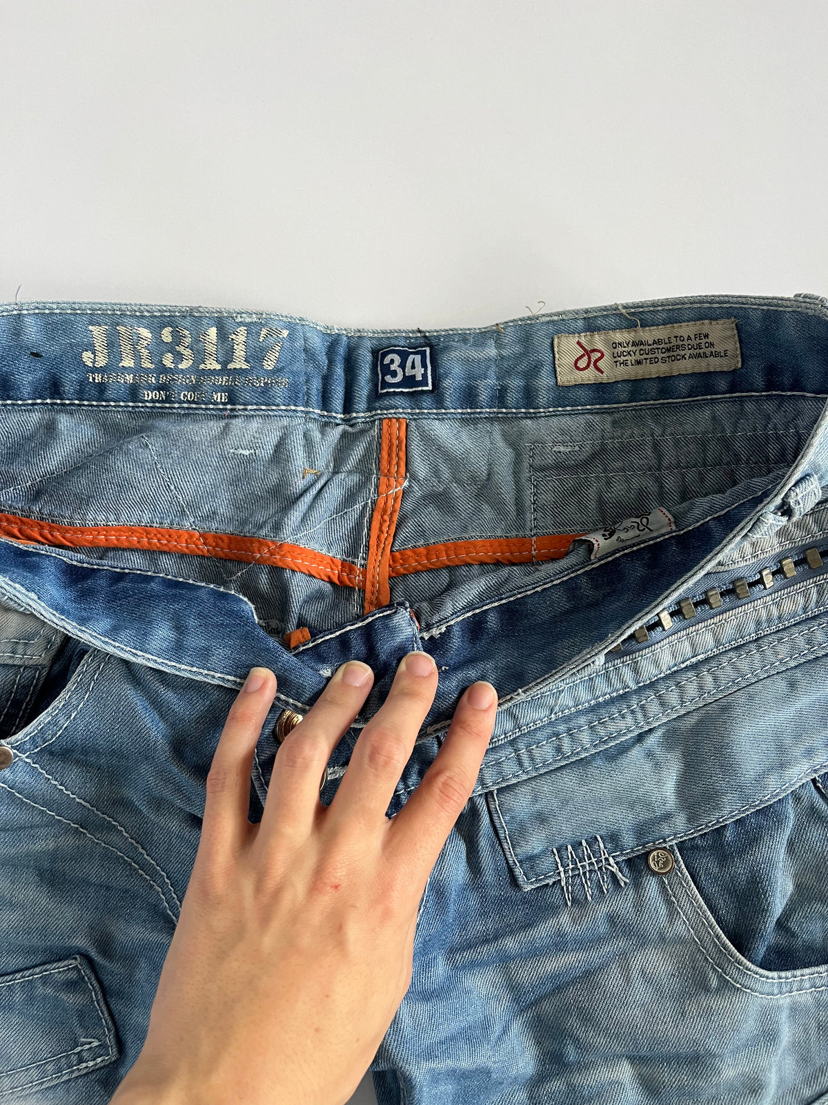 Subversive Japanese zipper detail straight leg jeans