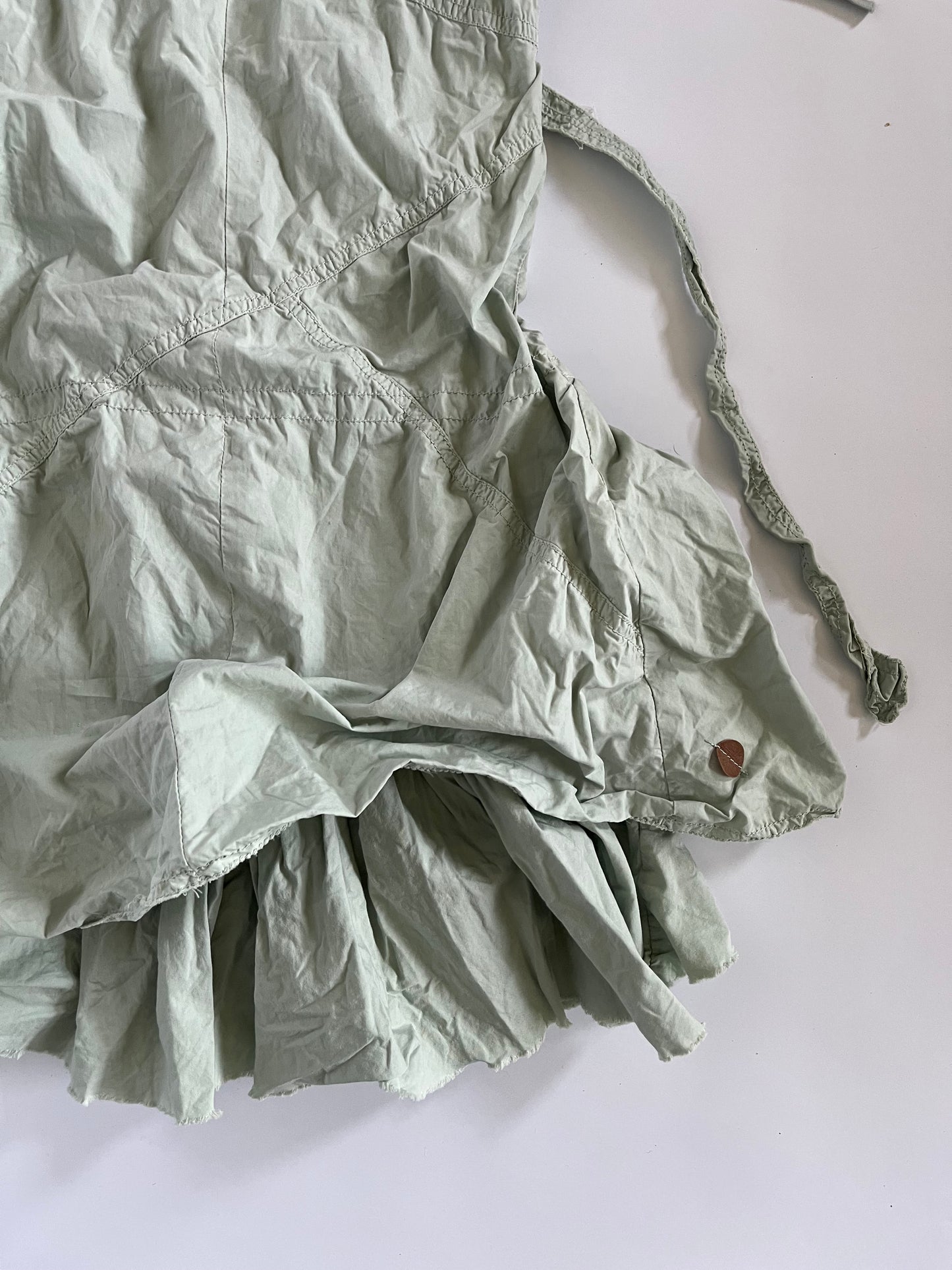 Asymmetric shell bubble mini dress