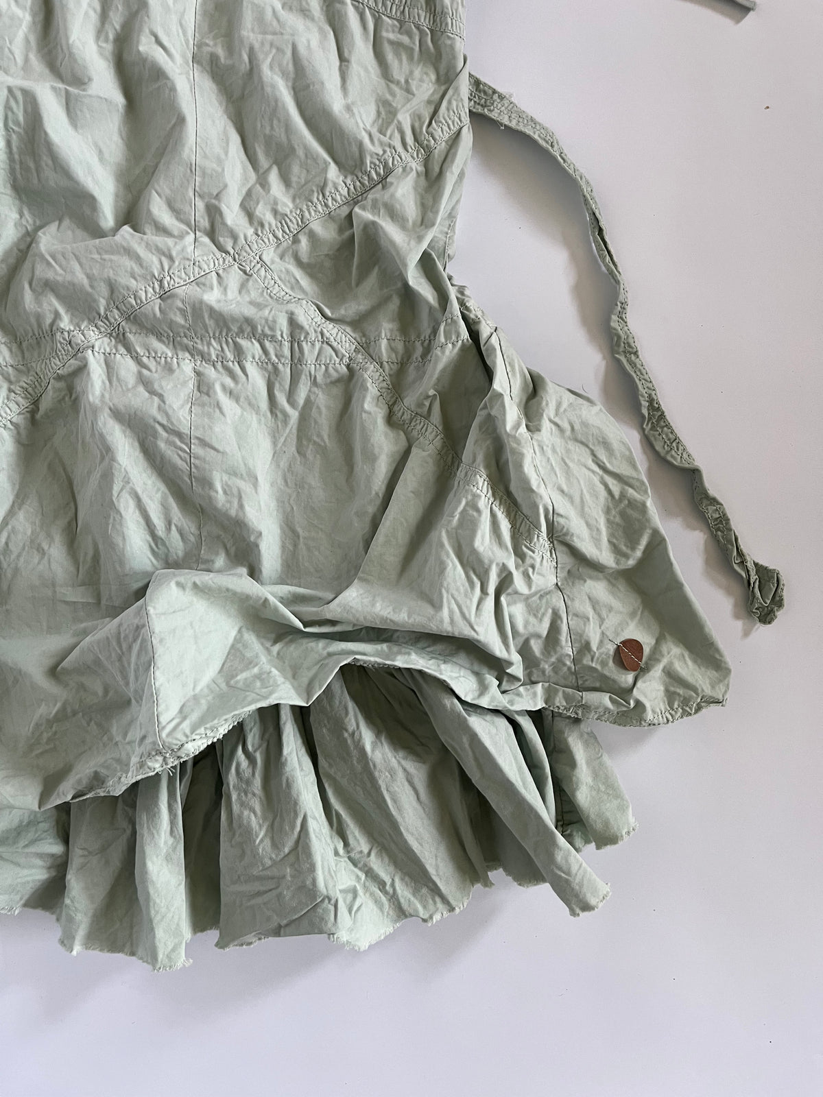 Asymmetric shell bubble mini dress