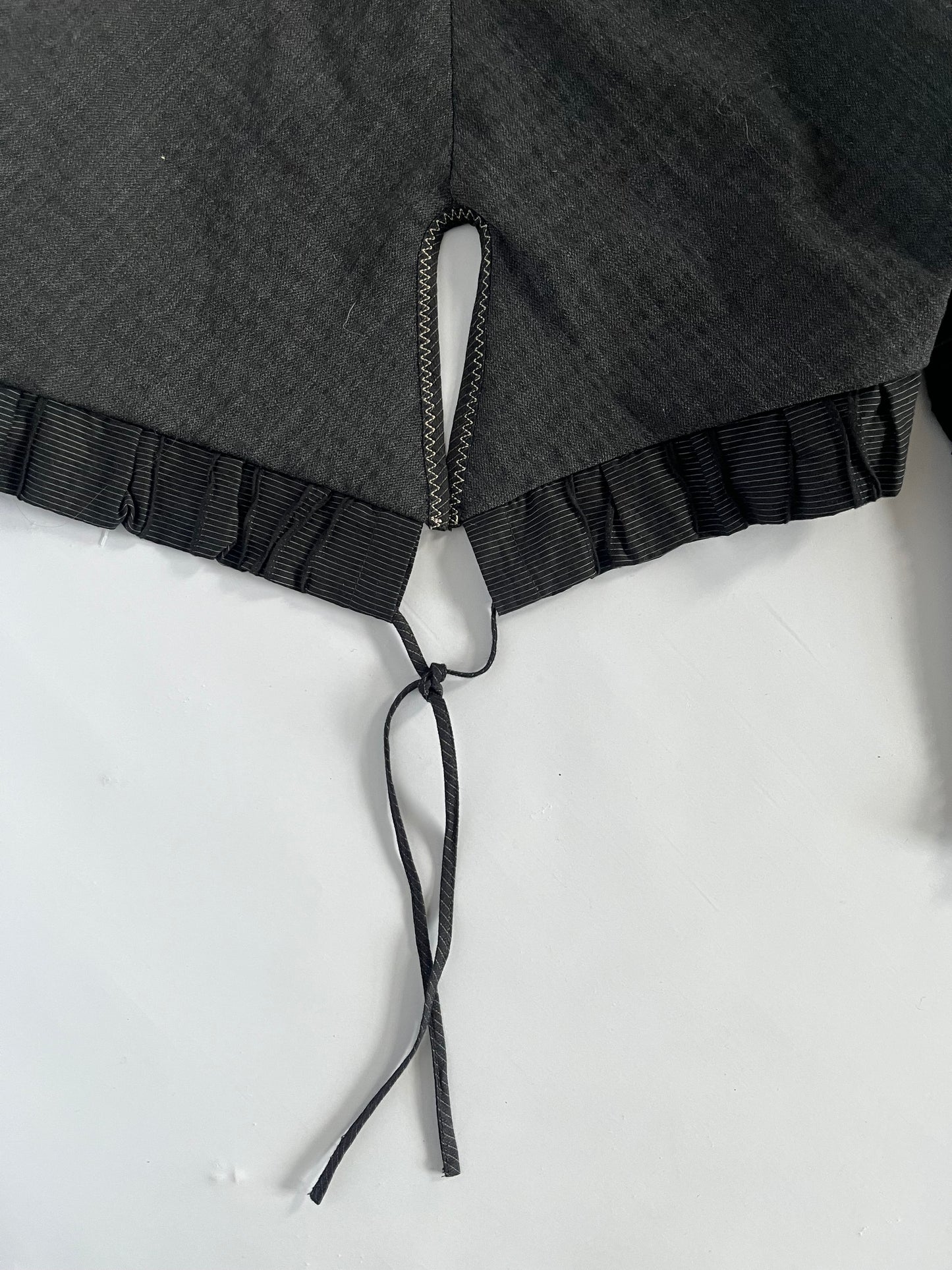 Grey cropped subversive asymmetric  jacket