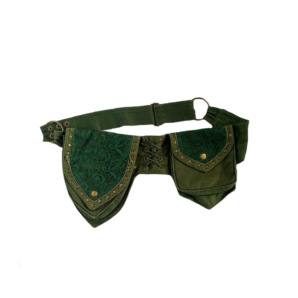 Green boho bum bag