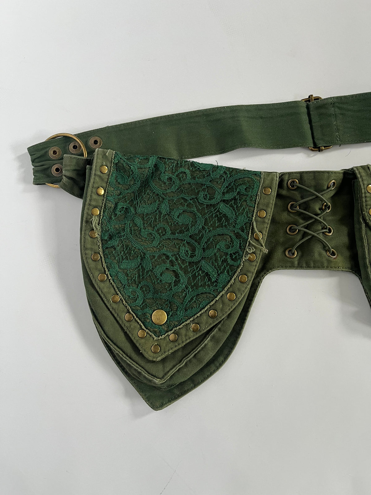 Green boho bum bag