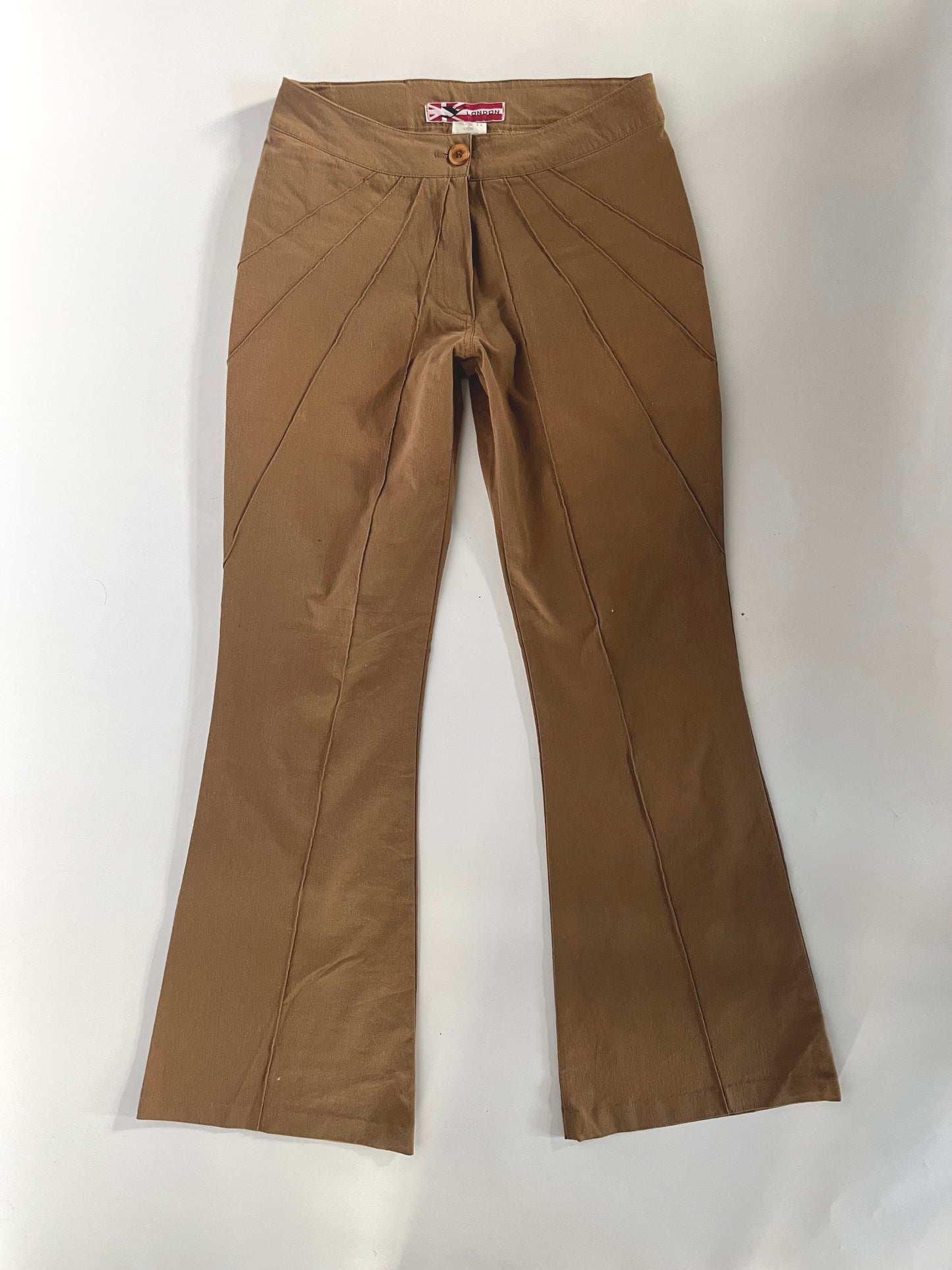 Brown boho flared trousers
