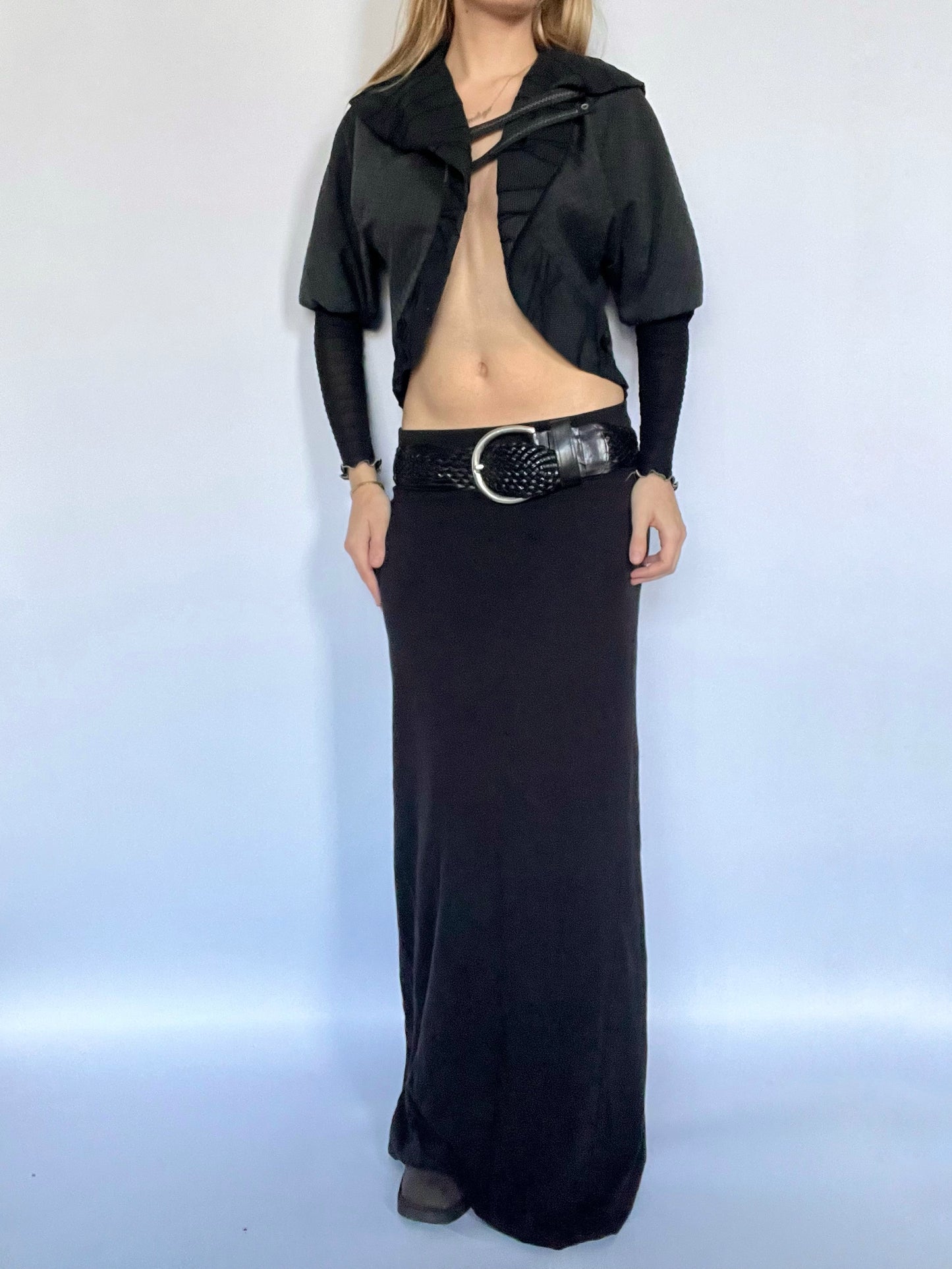 Grey cropped subversive asymmetric  jacket