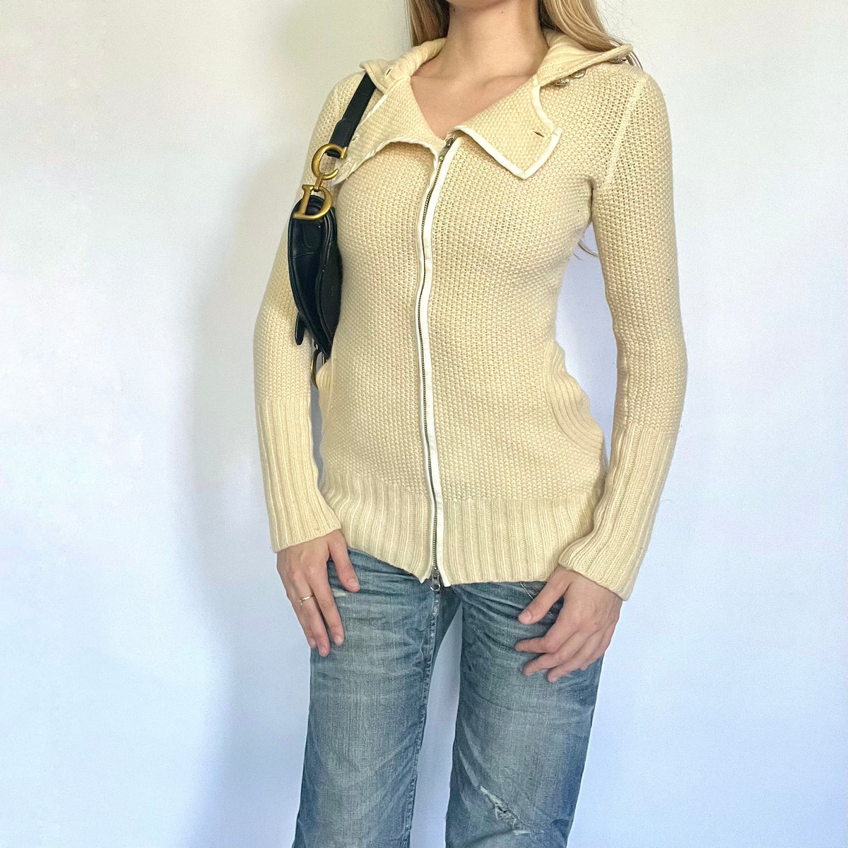 Armani exchange subversive cream wool jumper