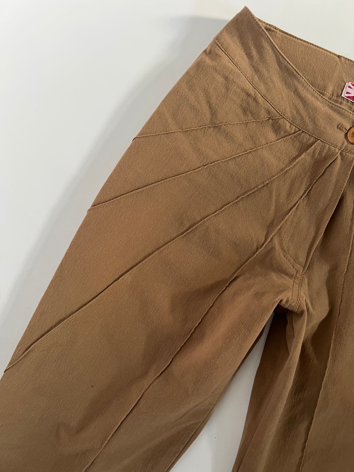 Brown boho flared trousers