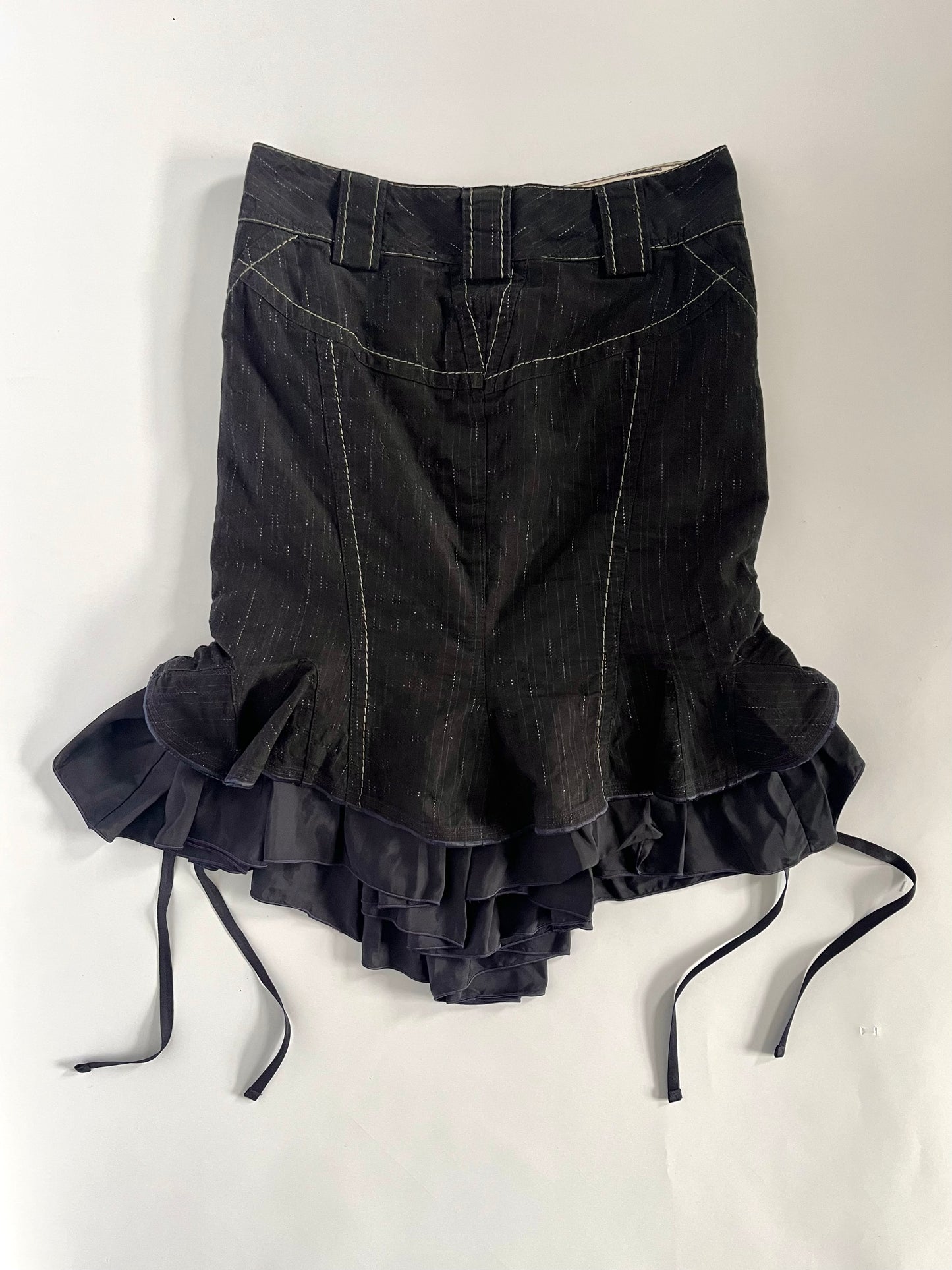 Marithé + François Girbaud rouched knee length skirt