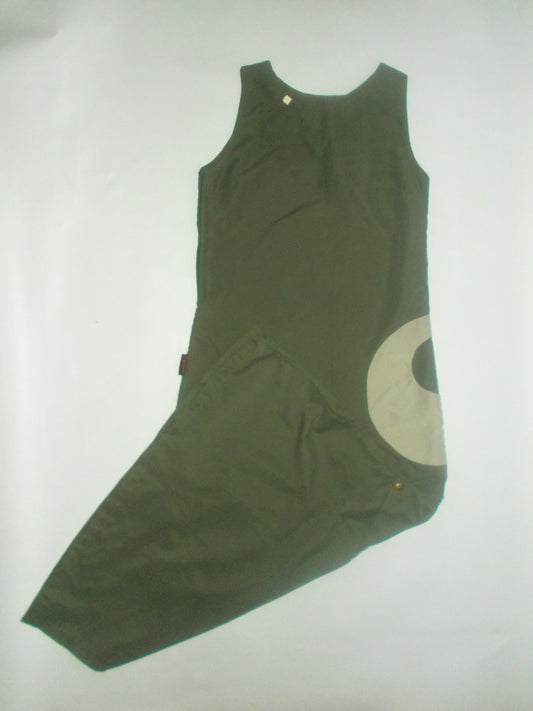 Khaki cargo adjustable maxi dress