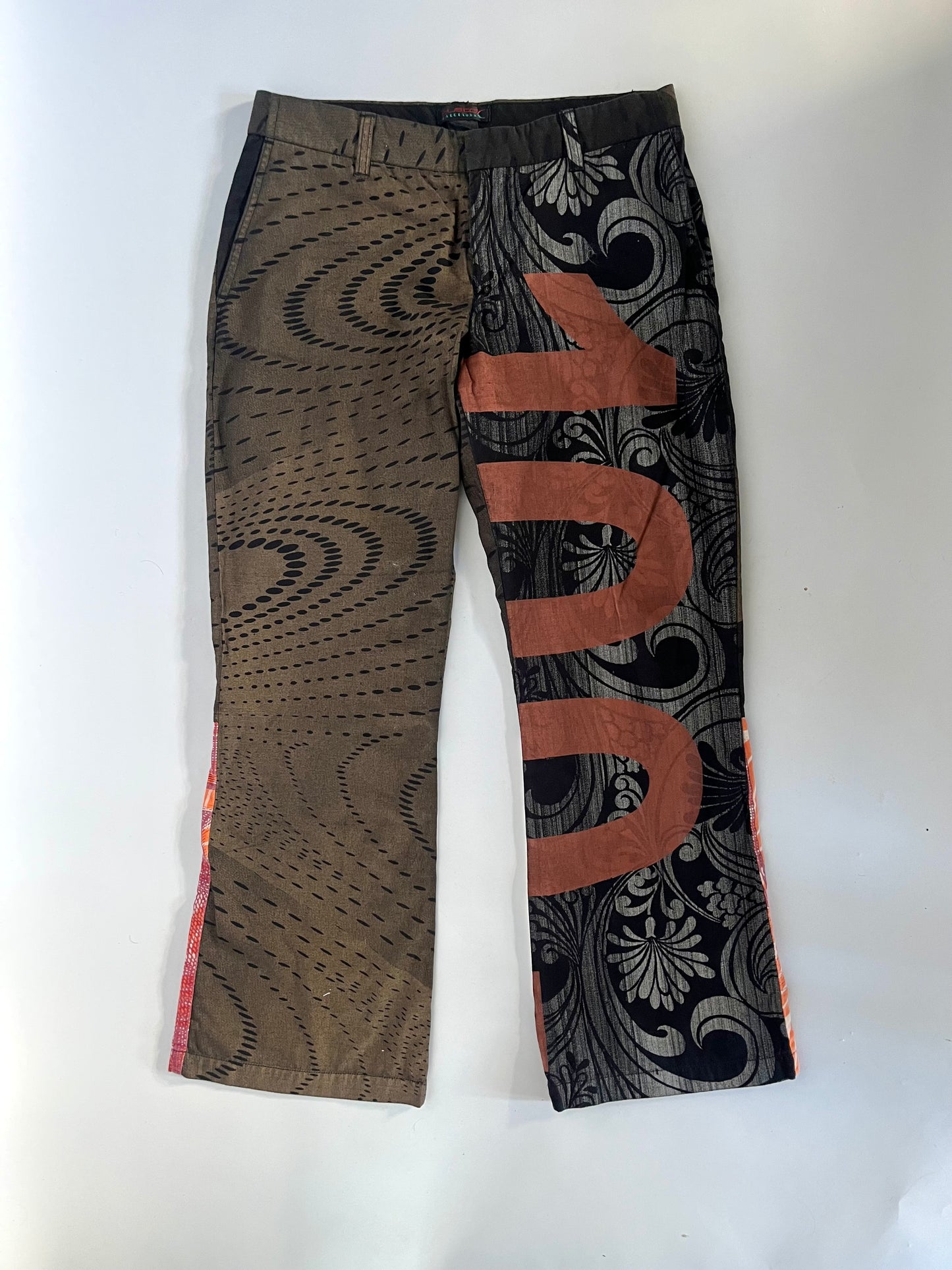 Custo Barcelona patchwork flare trousers