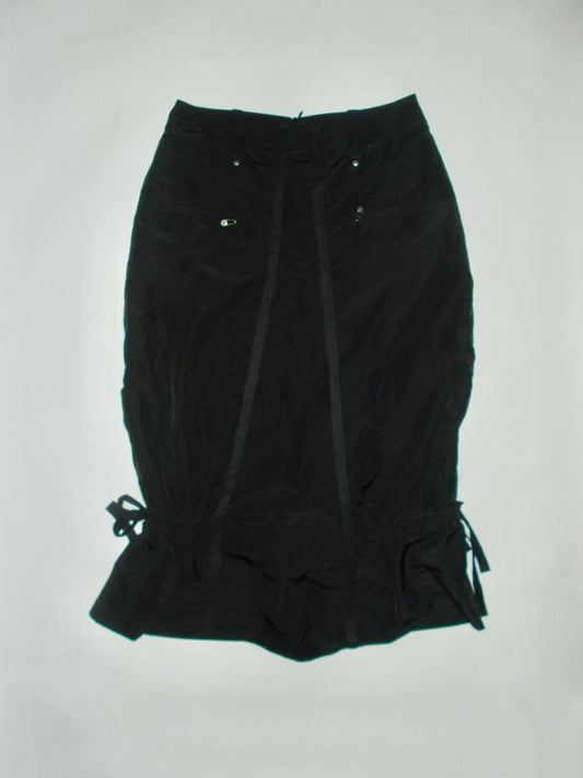 Black 90’s cargo rouched maxi skirt