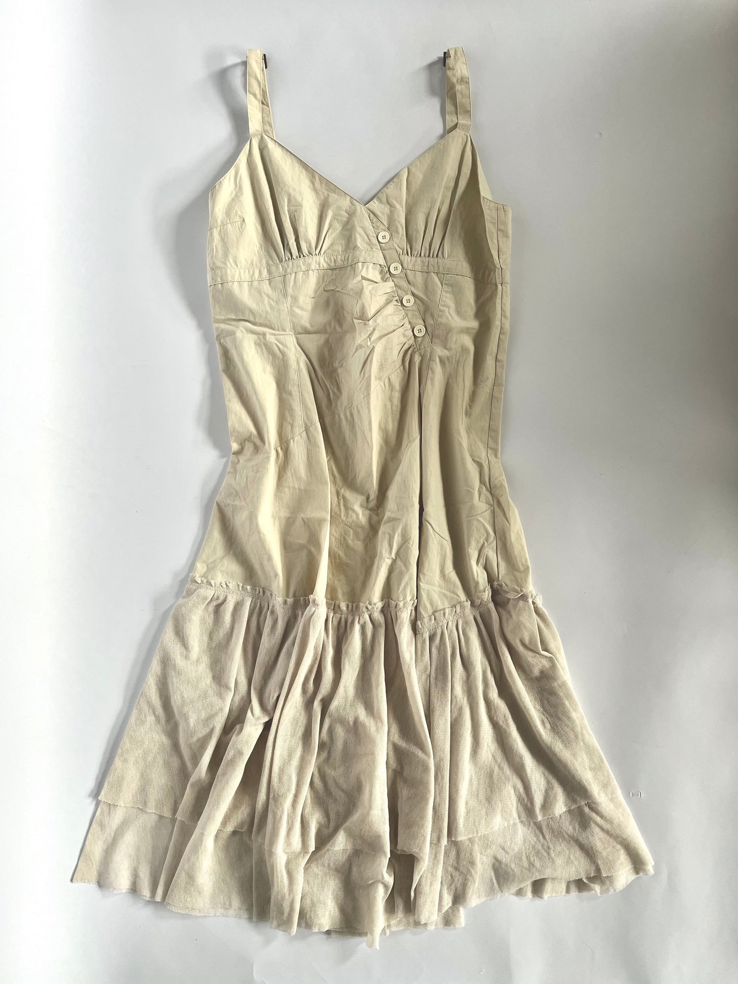 Cream cargo tulle midi dress