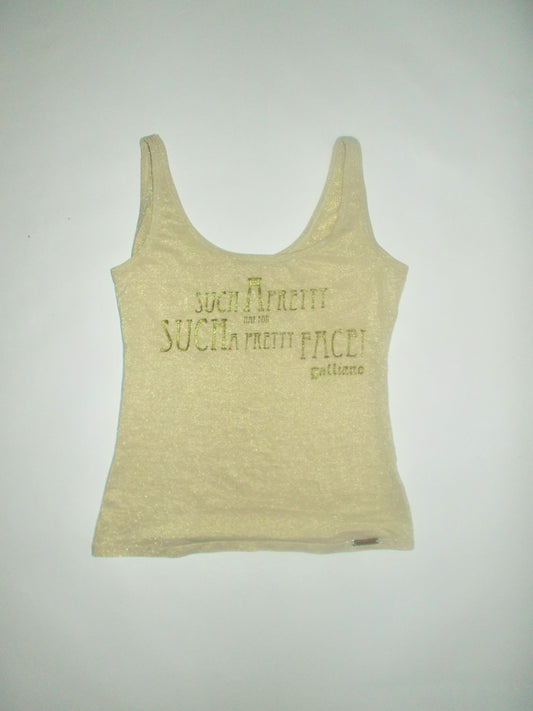 John galliano glitter graphic cami top