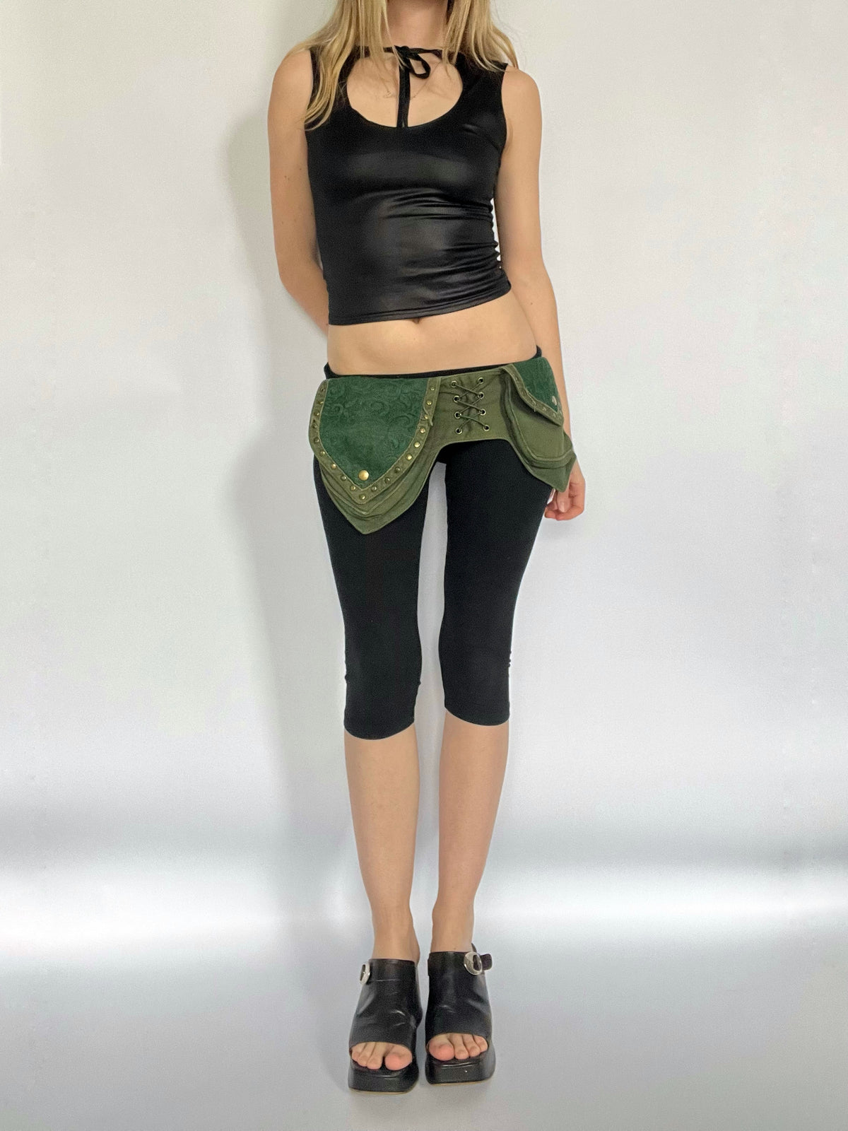 Green boho bum bag